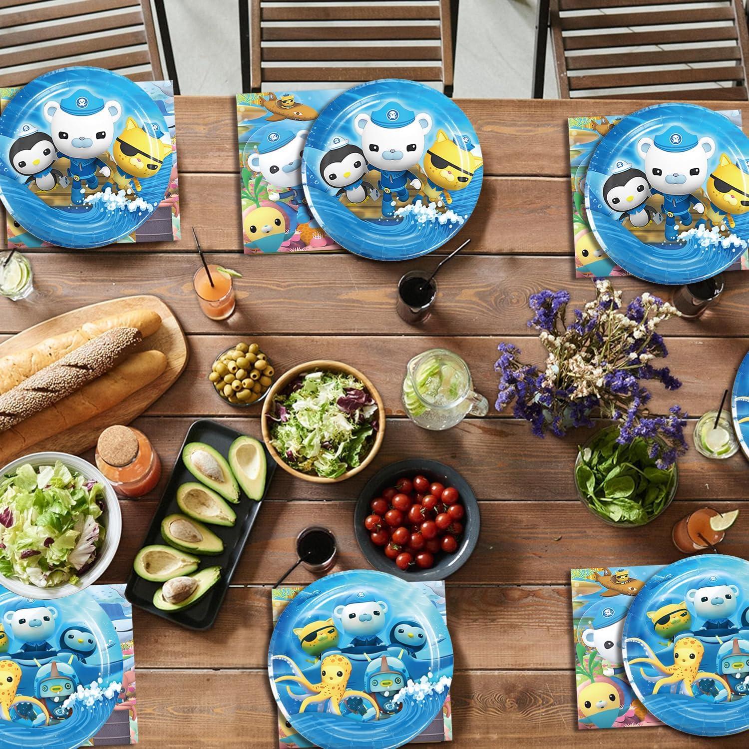 Suministros de Fiesta Octonautas 40 Pcs - Platos y Servilletas