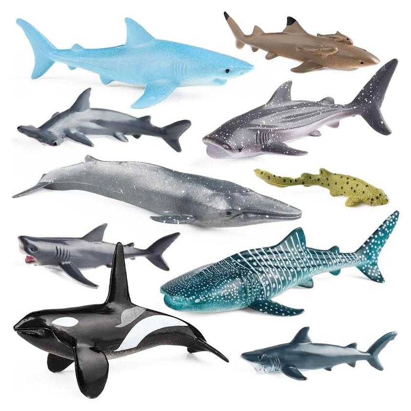 Set de 12 Figuras de Animales Marinos SCAHOW - Juguetes Realistas