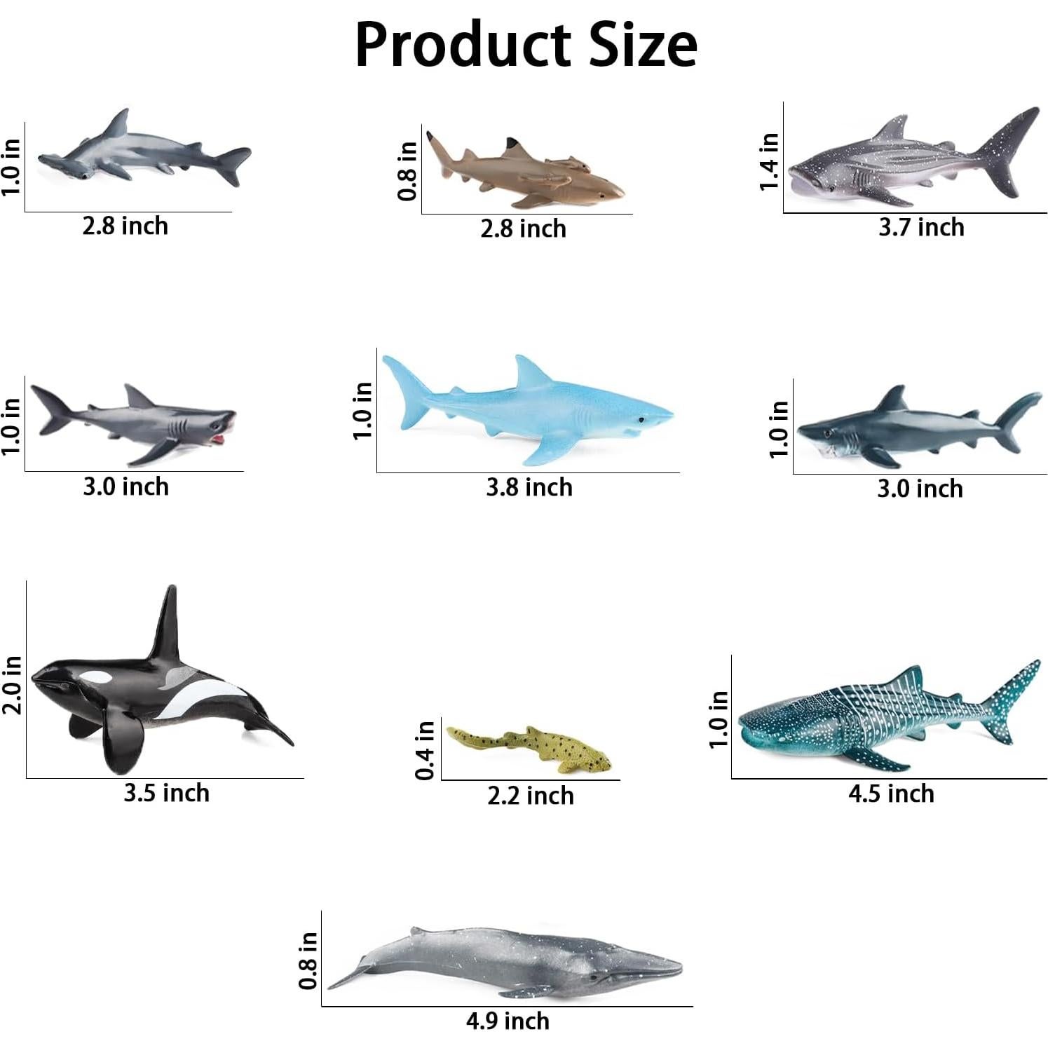 Set de 12 Figuras de Animales Marinos SCAHOW - Juguetes Realistas