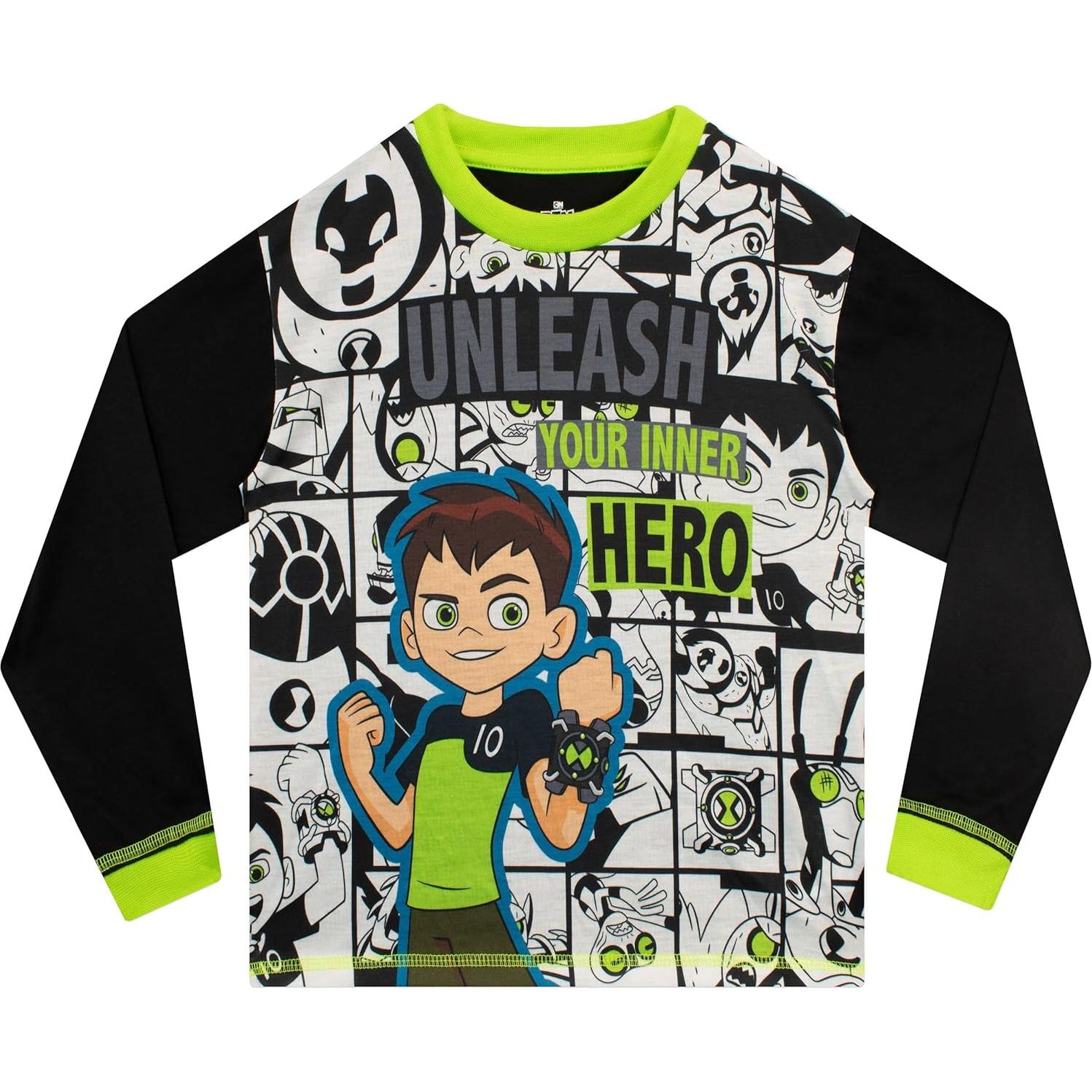 Pijamas Ben 10 para Niños - Multicolor, Talla 10