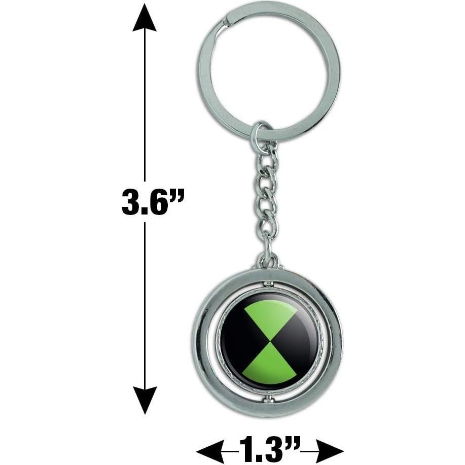 Llavero Giratorio Redondo Metal Cromado Ben 10 3.3cm