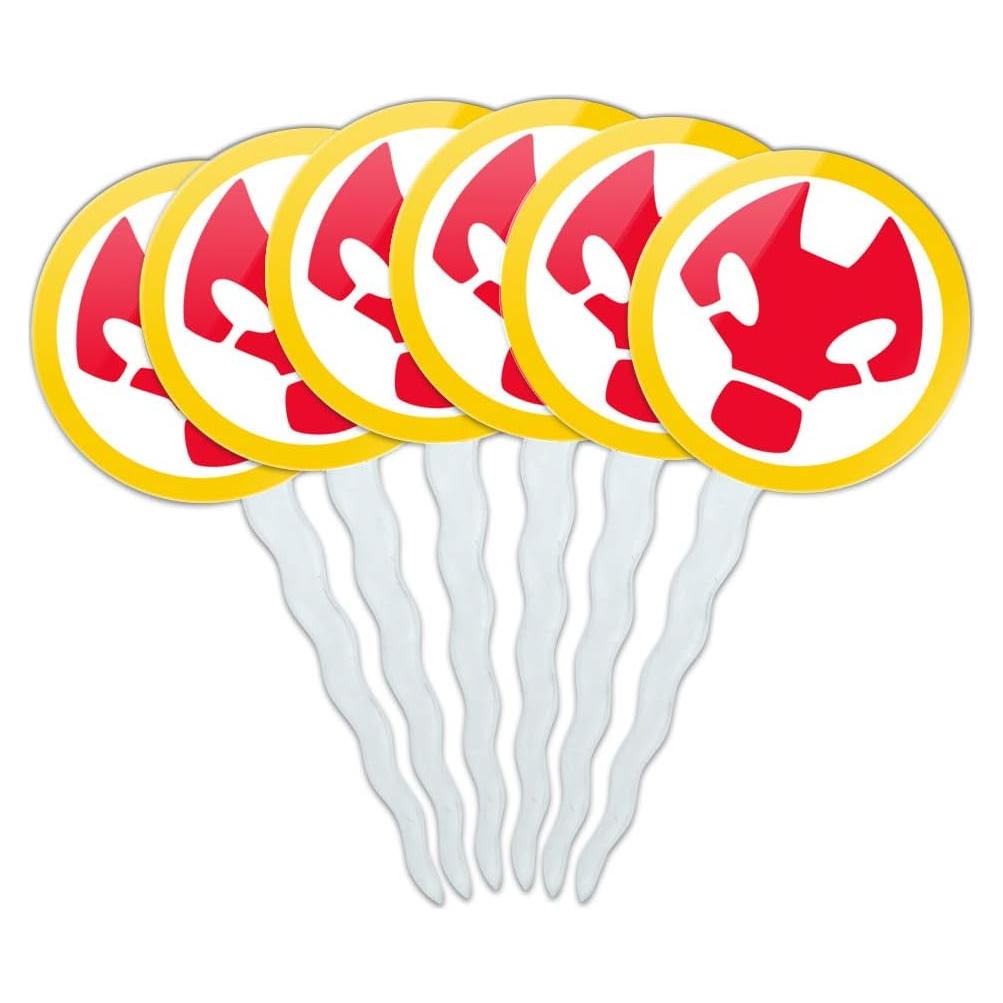 Set de 6 Palillos Decorativos para Cupcakes Ben 10 Heatblast