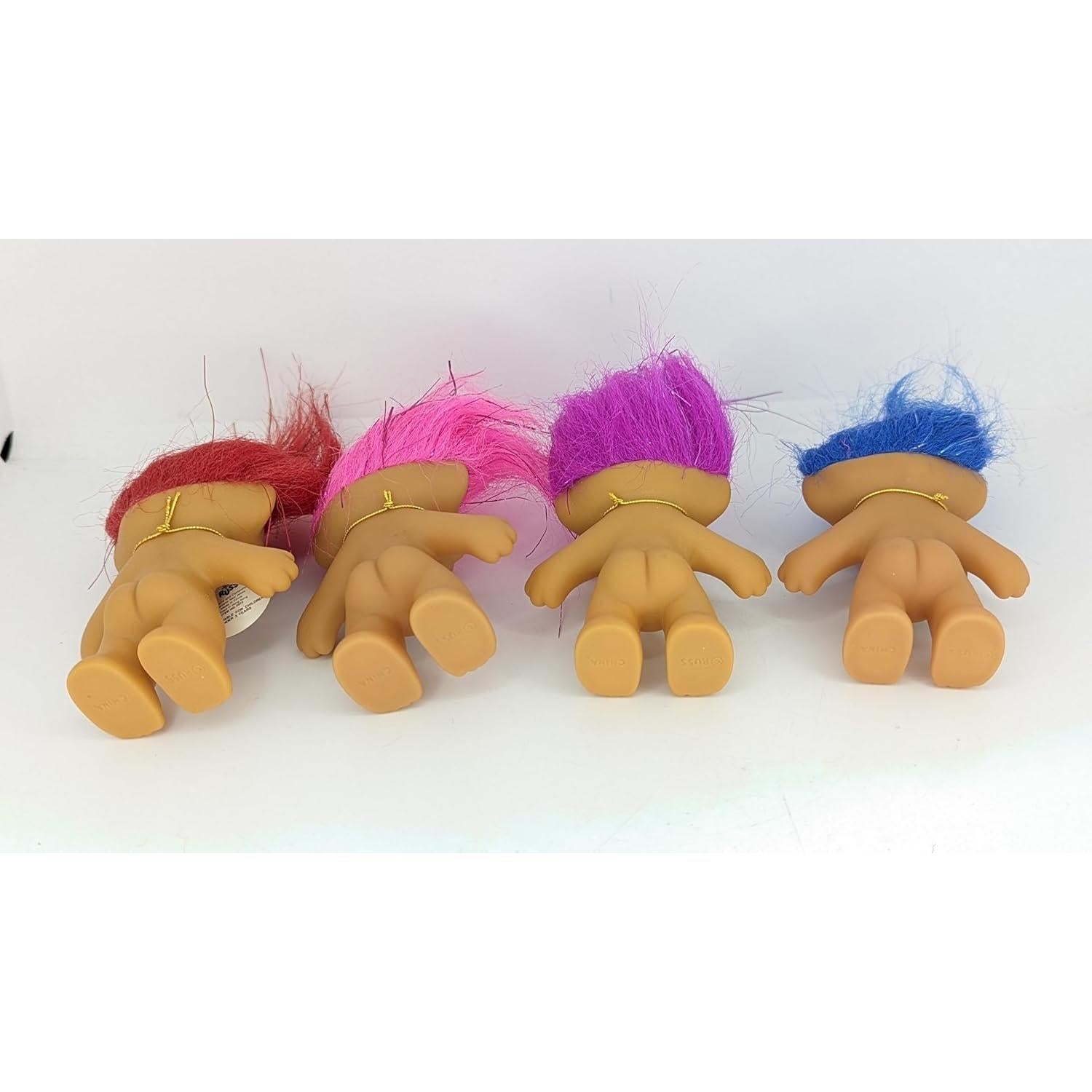 Figura de Bingo Troll de Pelo Brillante Russ 7.6 cm Lote de 4