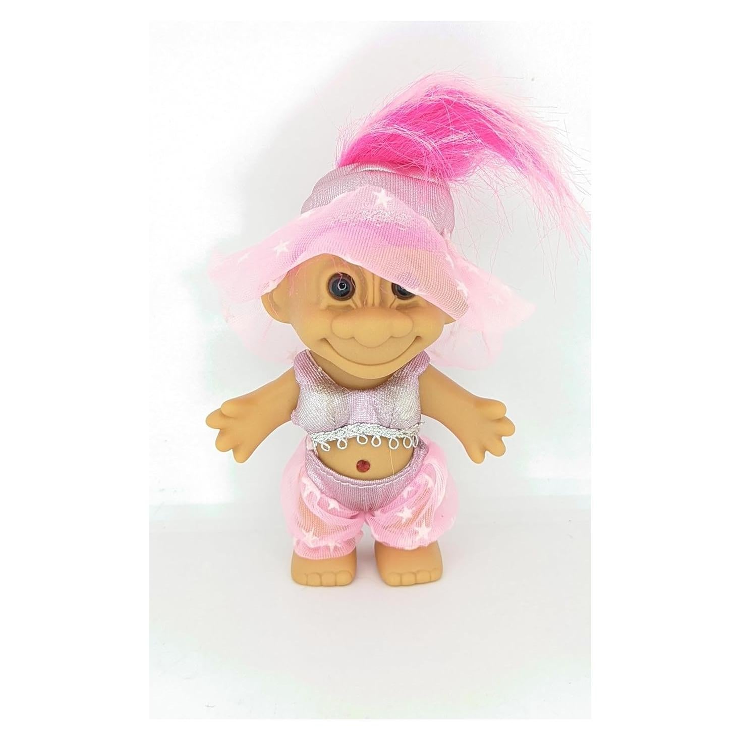 Muñeca Troll Russ Berries Cabello Rosa Vintage 12.7 cm