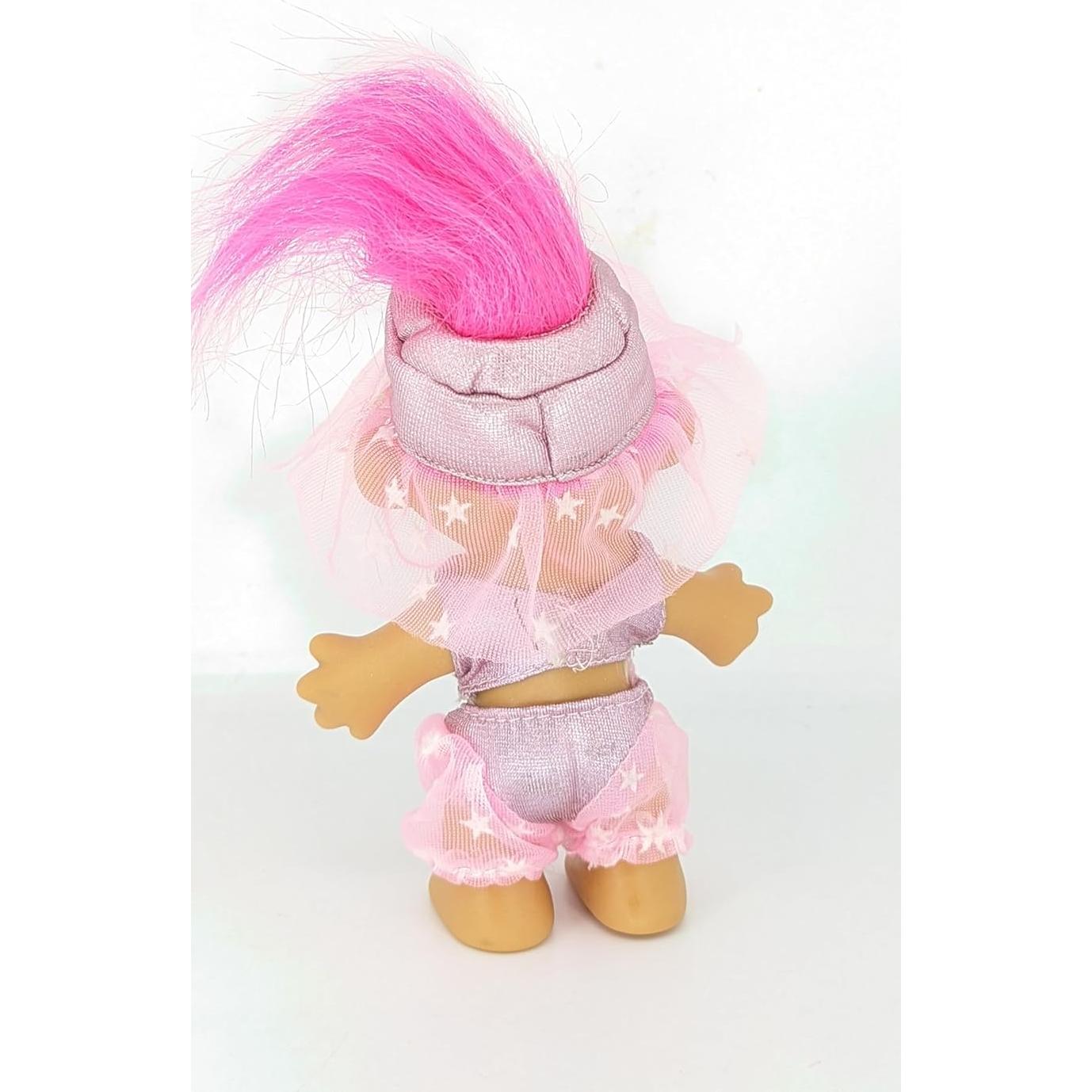 Muñeca Troll Russ Berries Cabello Rosa Vintage 12.7 cm