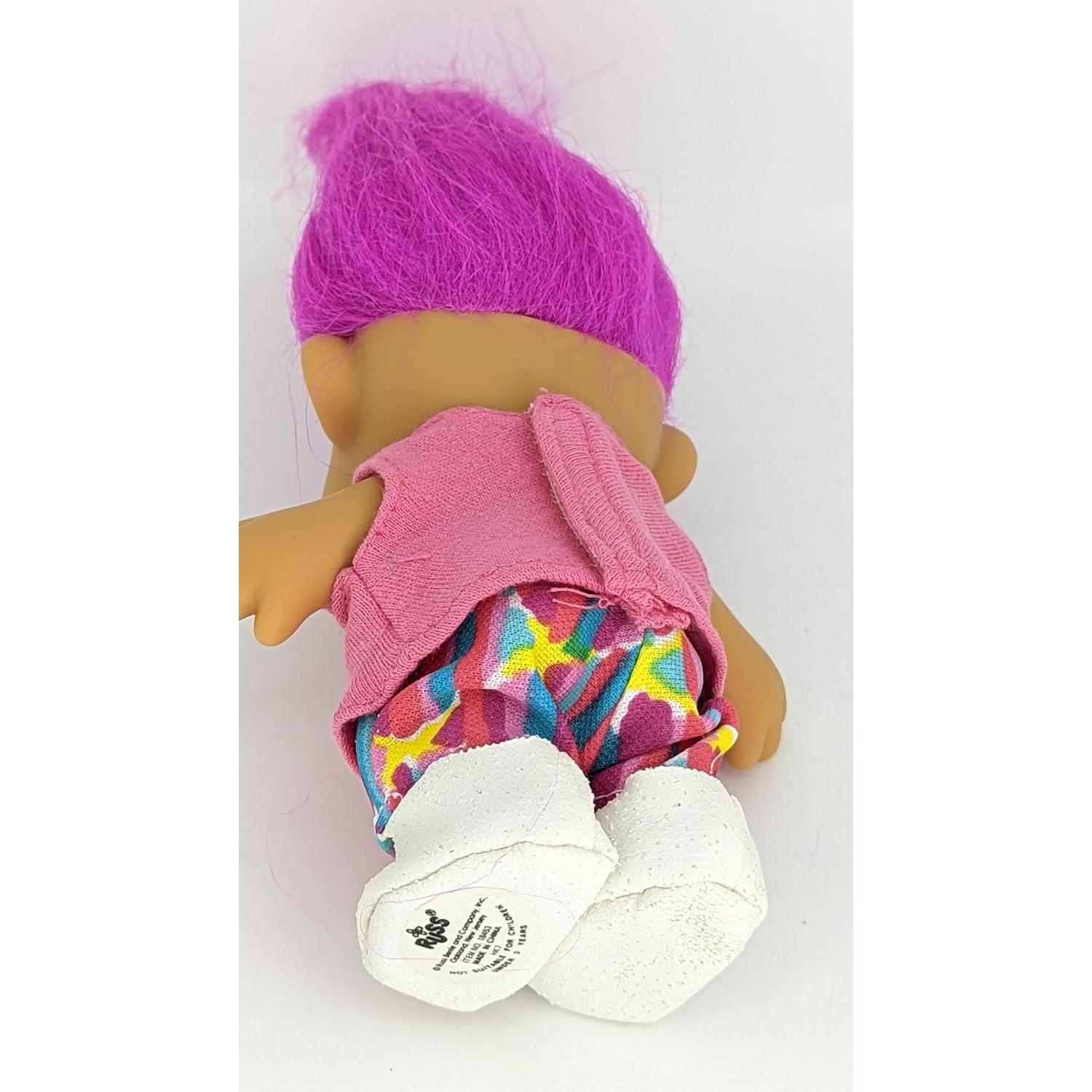 Muñeca Troll Retro Vintage 1990s Cabello Morado 12.7 cm