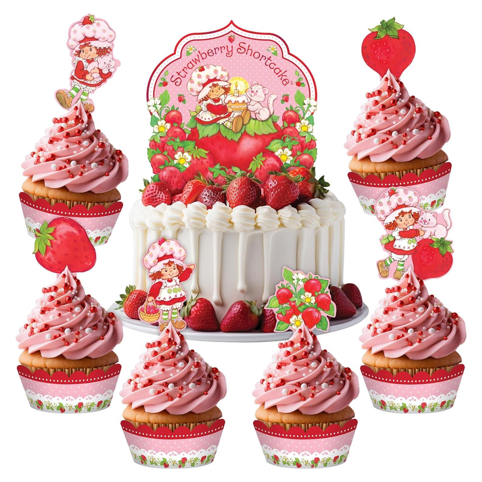 Decoraciones de Fiesta de Fresa Treasures Gifted - 1 Topper y 24 Fundas