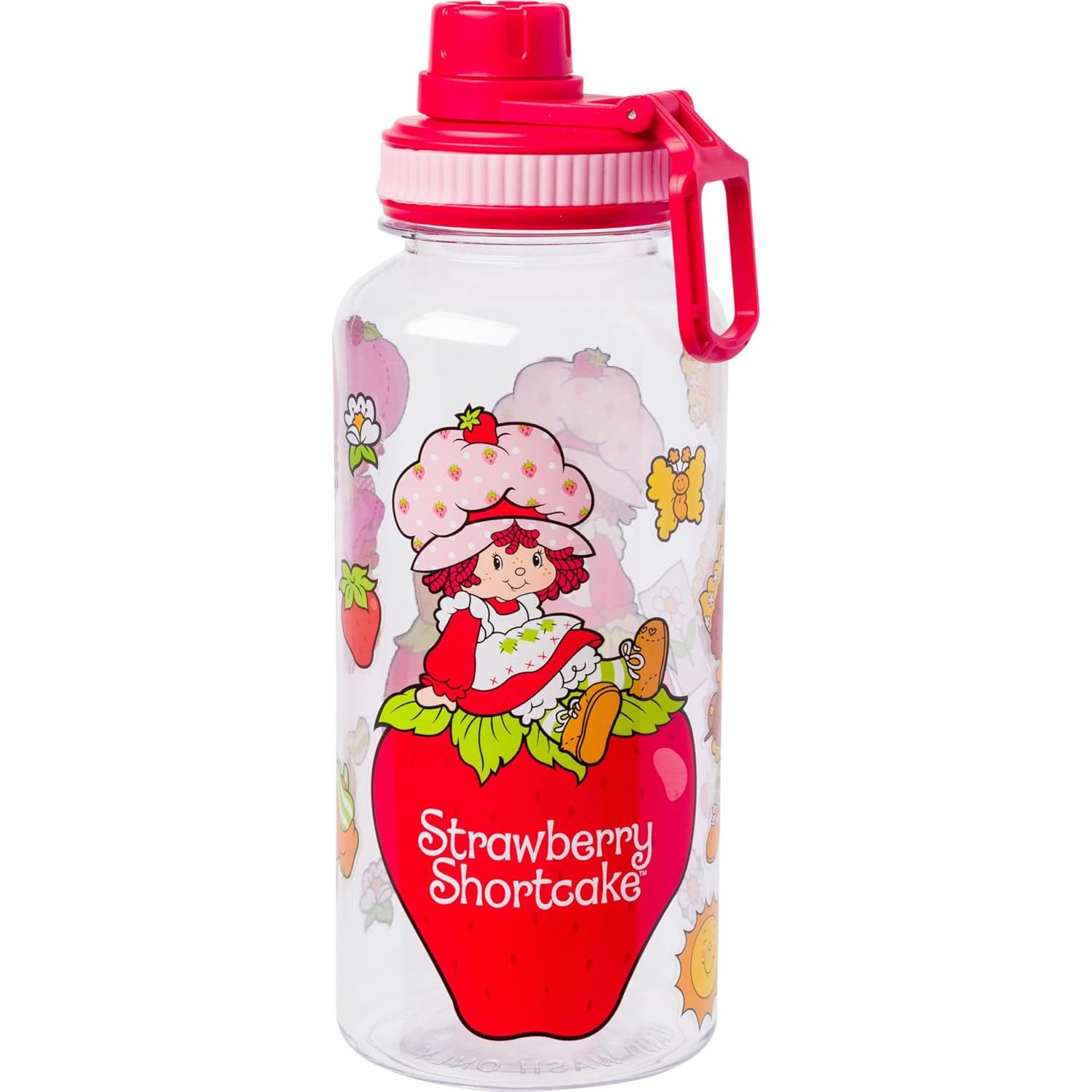 Botella de Plástico 0.95L Silver Buffalo con Stickers Pastel de Fresa