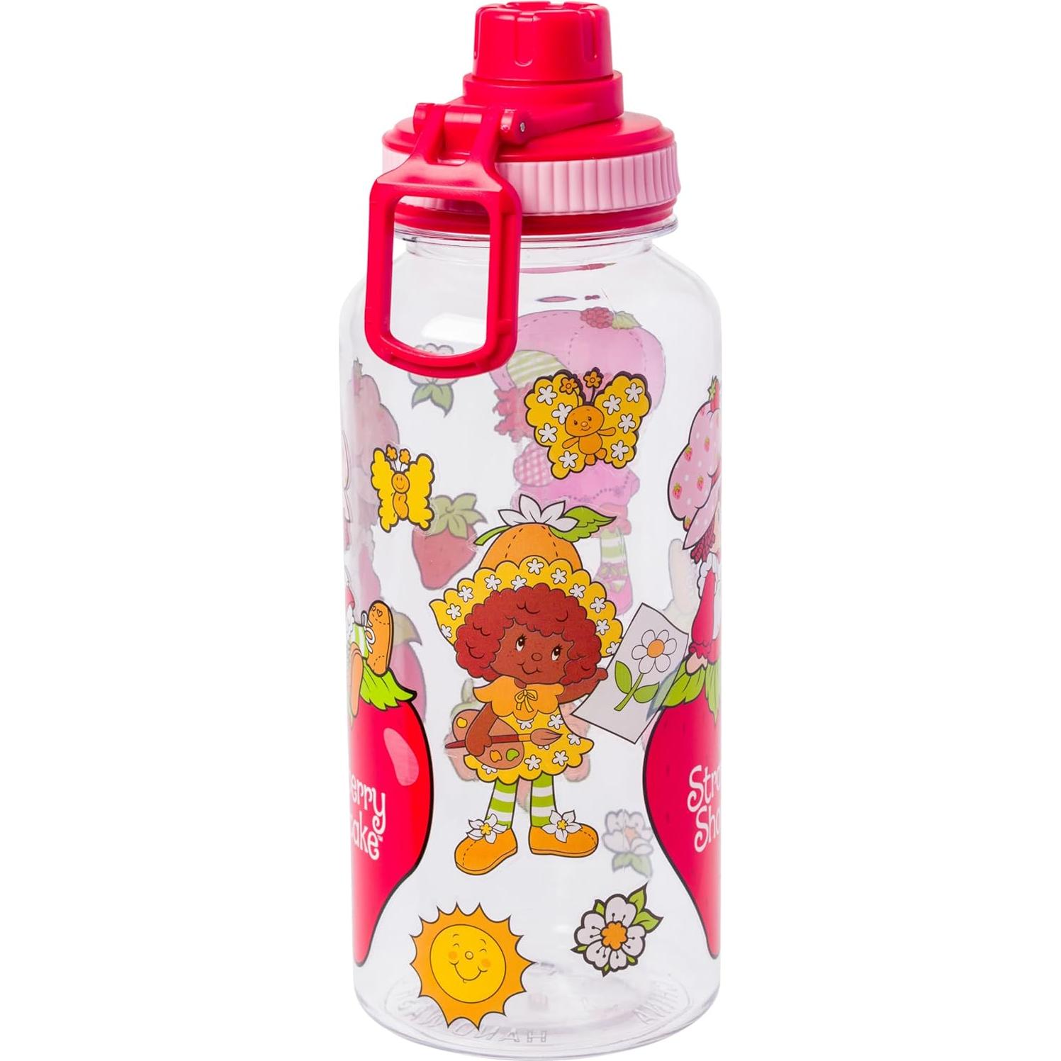 Botella de Plástico 0.95L Silver Buffalo con Stickers Pastel de Fresa