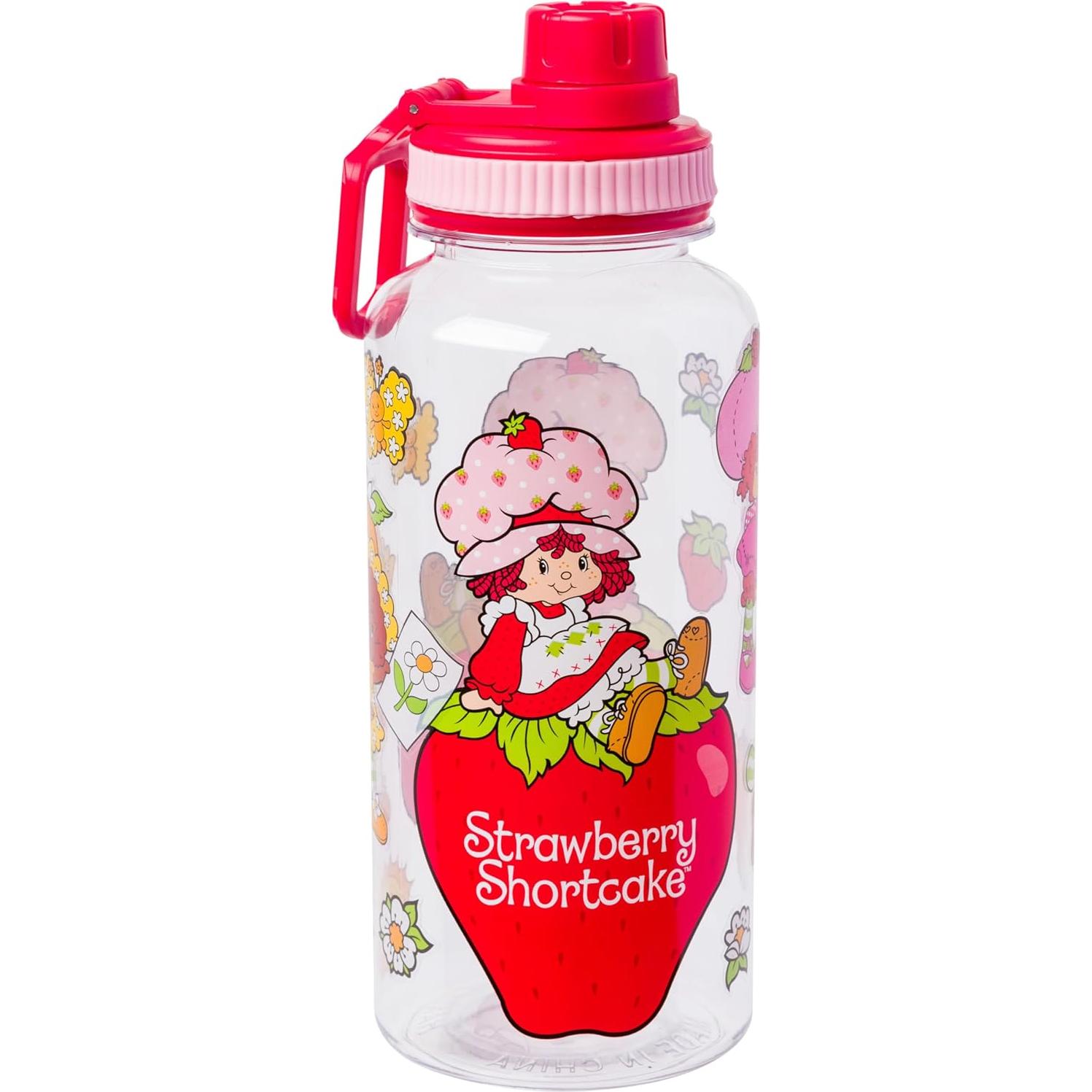 Botella de Plástico 0.95L Silver Buffalo con Stickers Pastel de Fresa