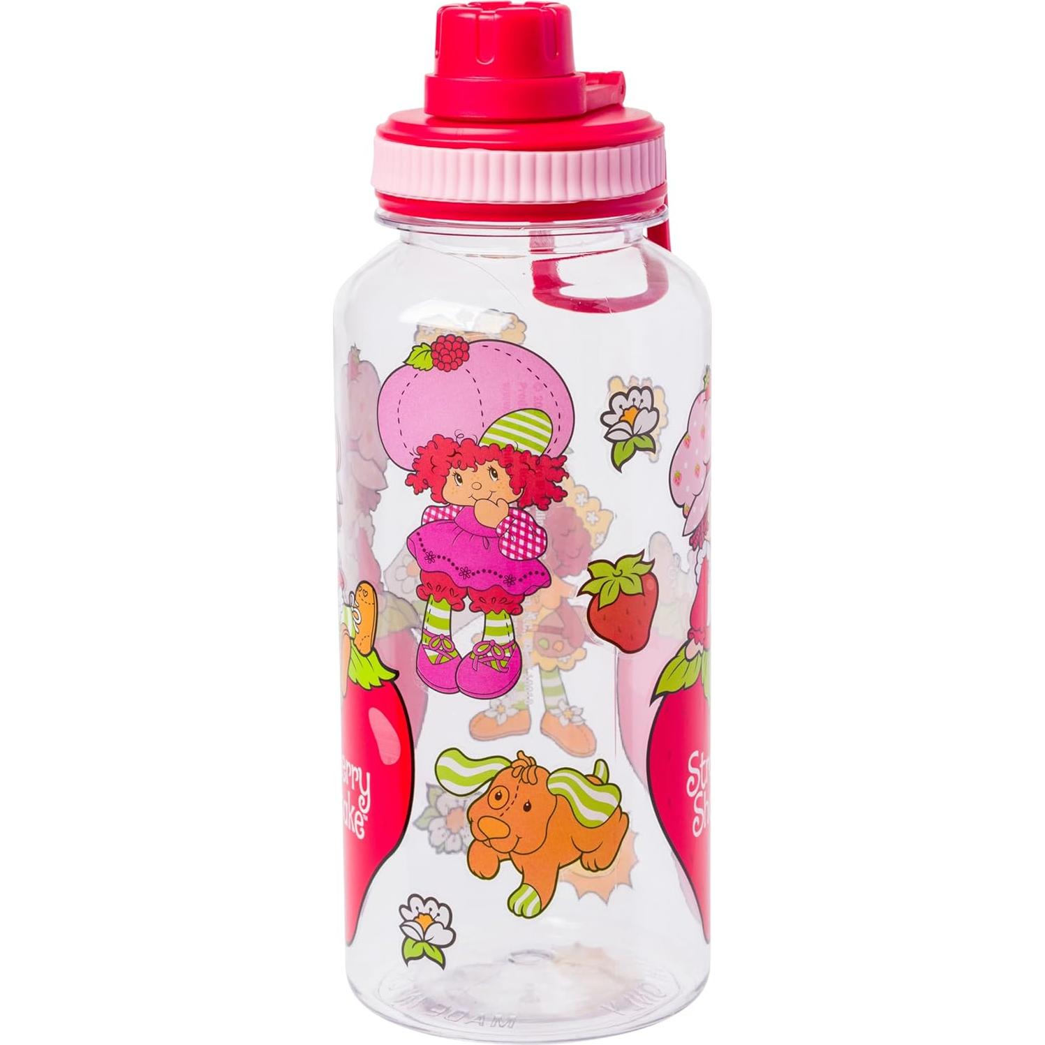 Botella de Plástico 0.95L Silver Buffalo con Stickers Pastel de Fresa