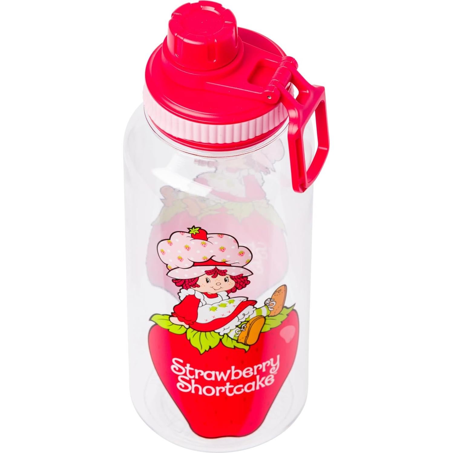 Botella de Plástico 0.95L Silver Buffalo con Stickers Pastel de Fresa