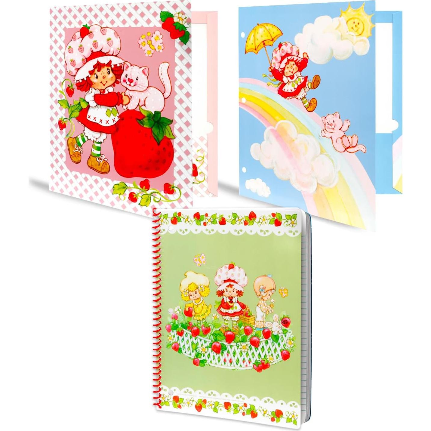Conjunto Escolar Strawberry Shortcake - 14 Piezas con Carpeta y Cuaderno