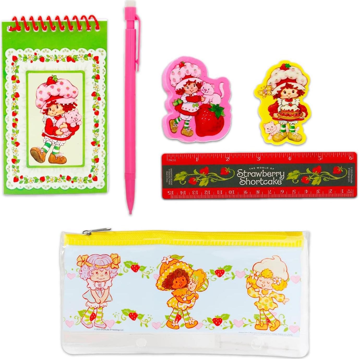 Conjunto Escolar Strawberry Shortcake - 14 Piezas con Carpeta y Cuaderno