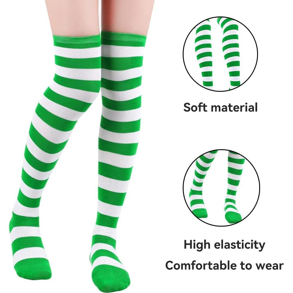 Calcetines de Rayas Verdes ZLIXING para Disfraz Adultos y Niños