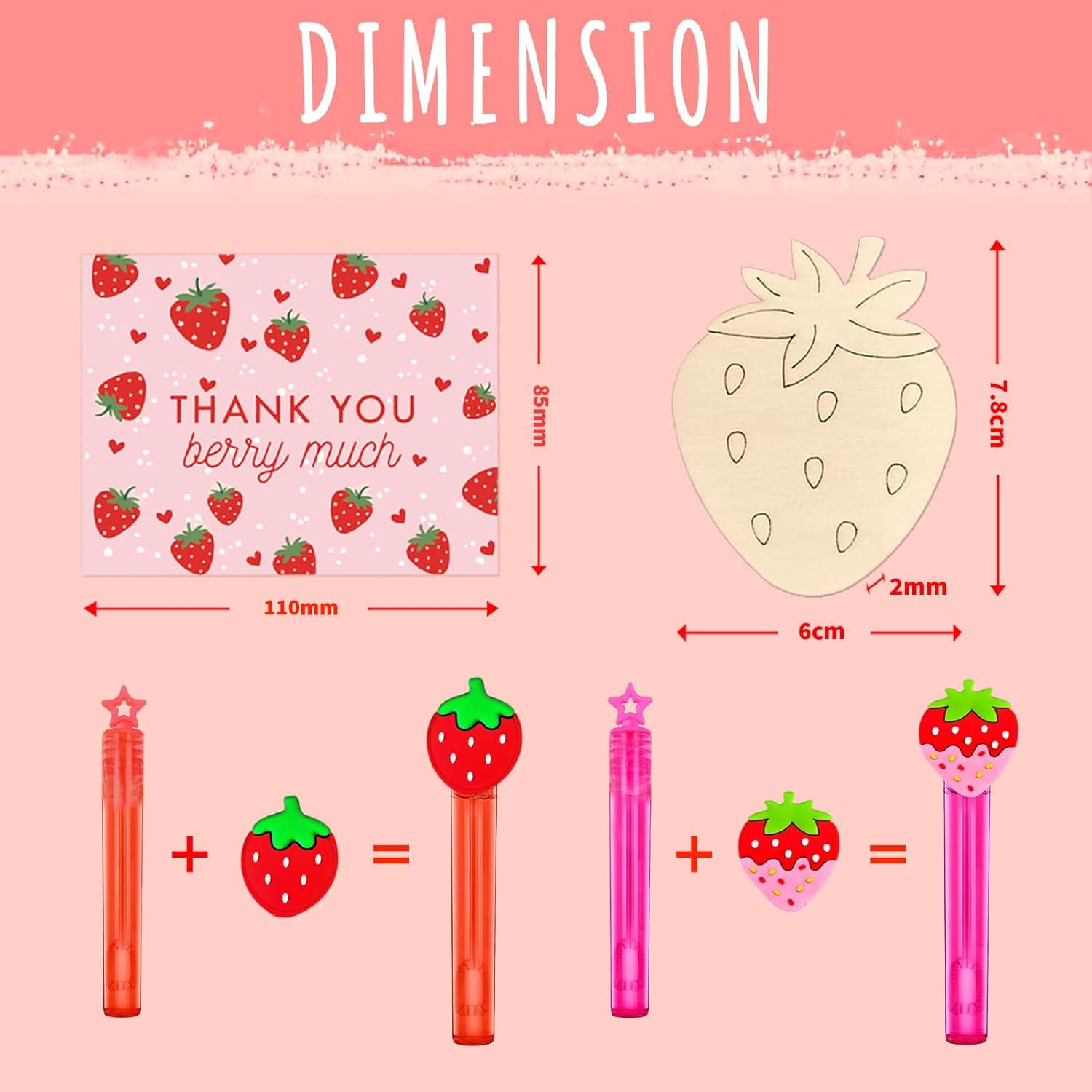 Kit de Pintura de Madera Jengaer Fresa - 12 Piezas para Fiesta