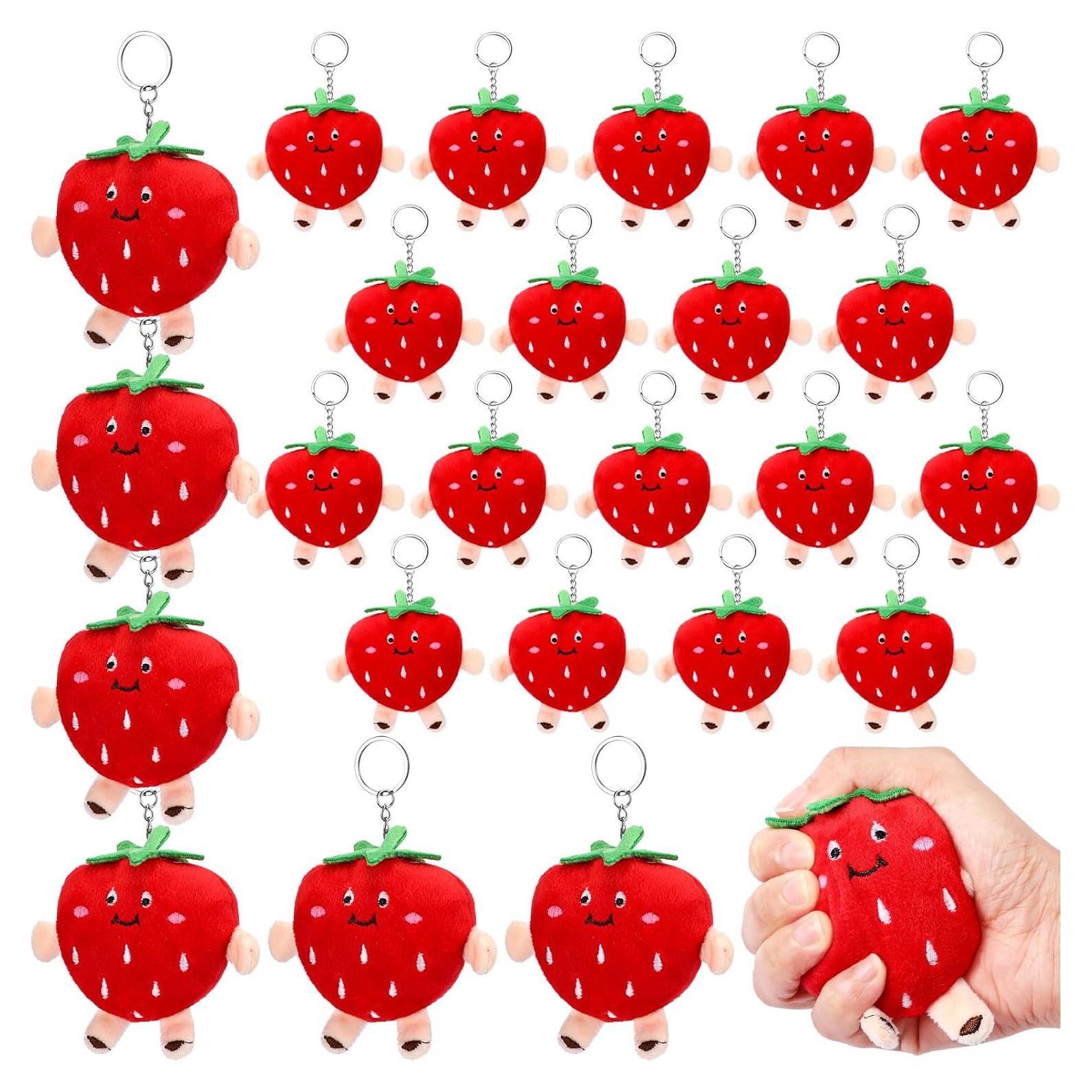 Llavero de Fresa de Peluche XunYee - 24 Piezas Kawaii