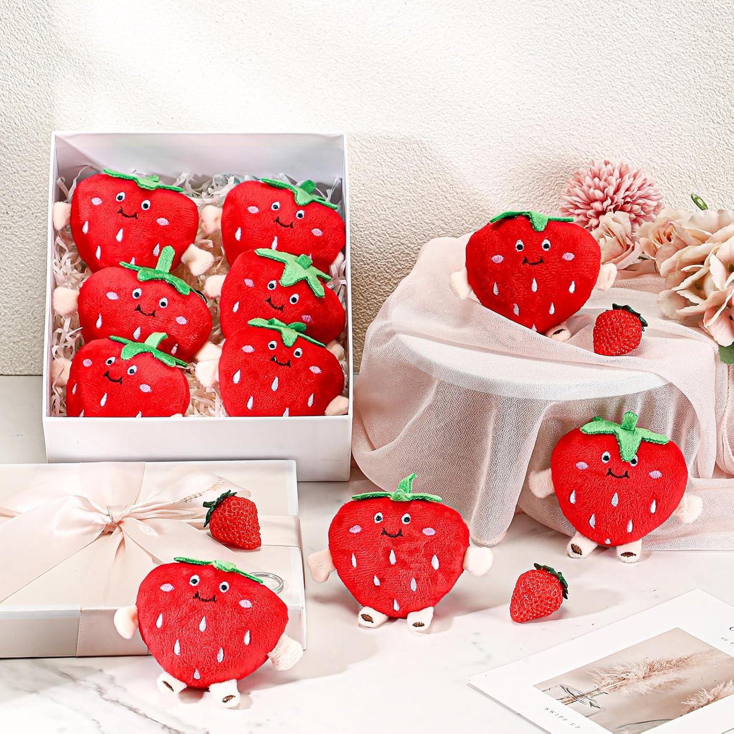 Llavero de Fresa de Peluche XunYee - 24 Piezas Kawaii
