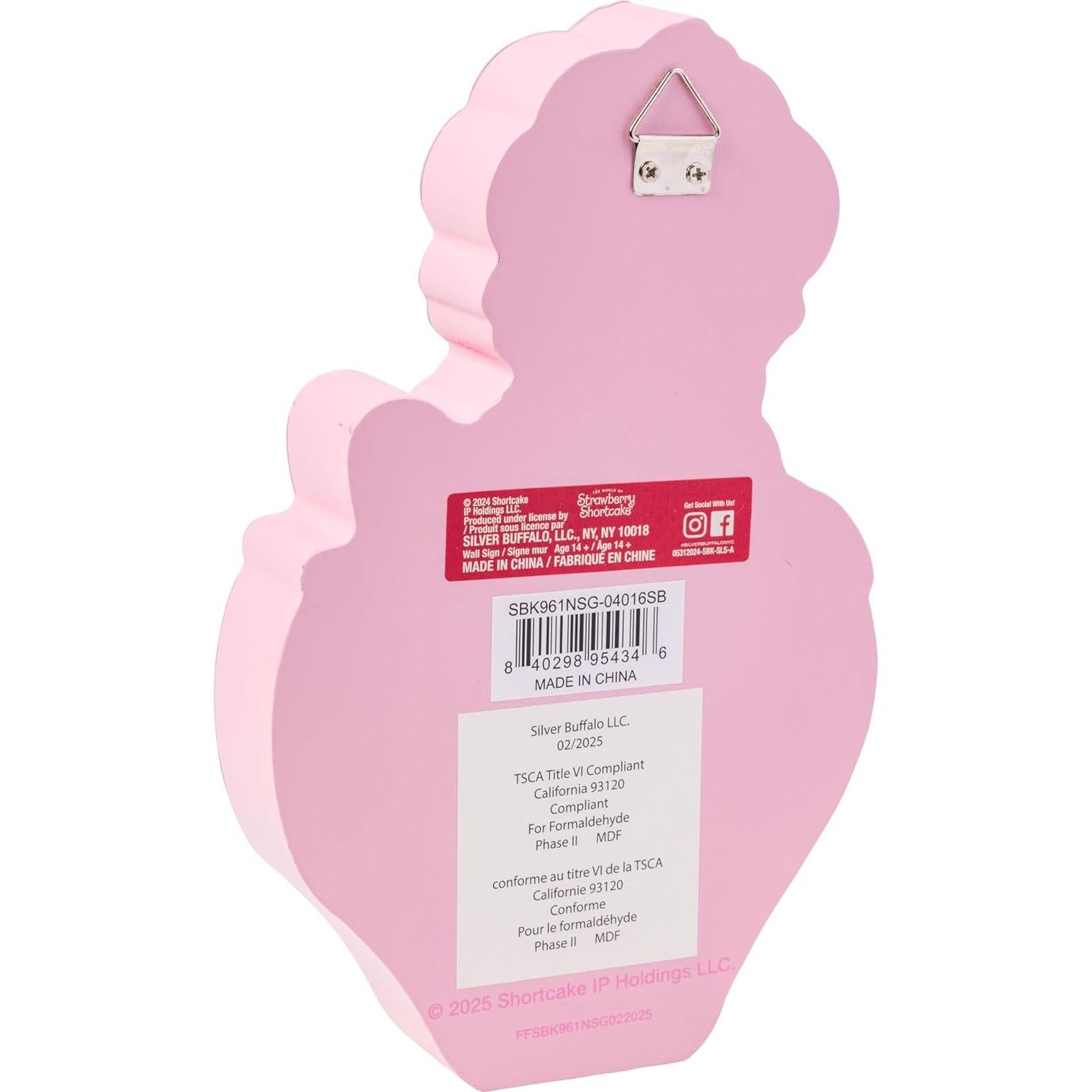 Señal de Pared MDF Glitter Fresa Shortcake Silver Buffalo