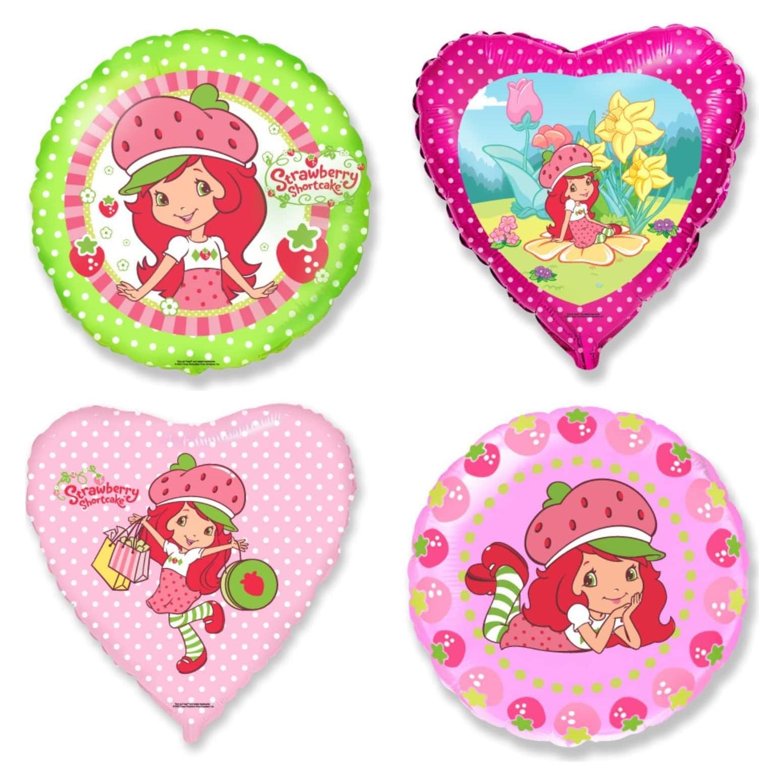 Set de 4 Globos de Fiesta de Pastel de Fresa Epic Party Plan