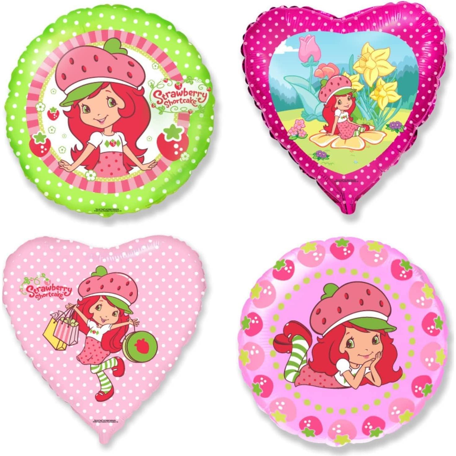 Set de 4 Globos de Fiesta de Pastel de Fresa Epic Party Plan