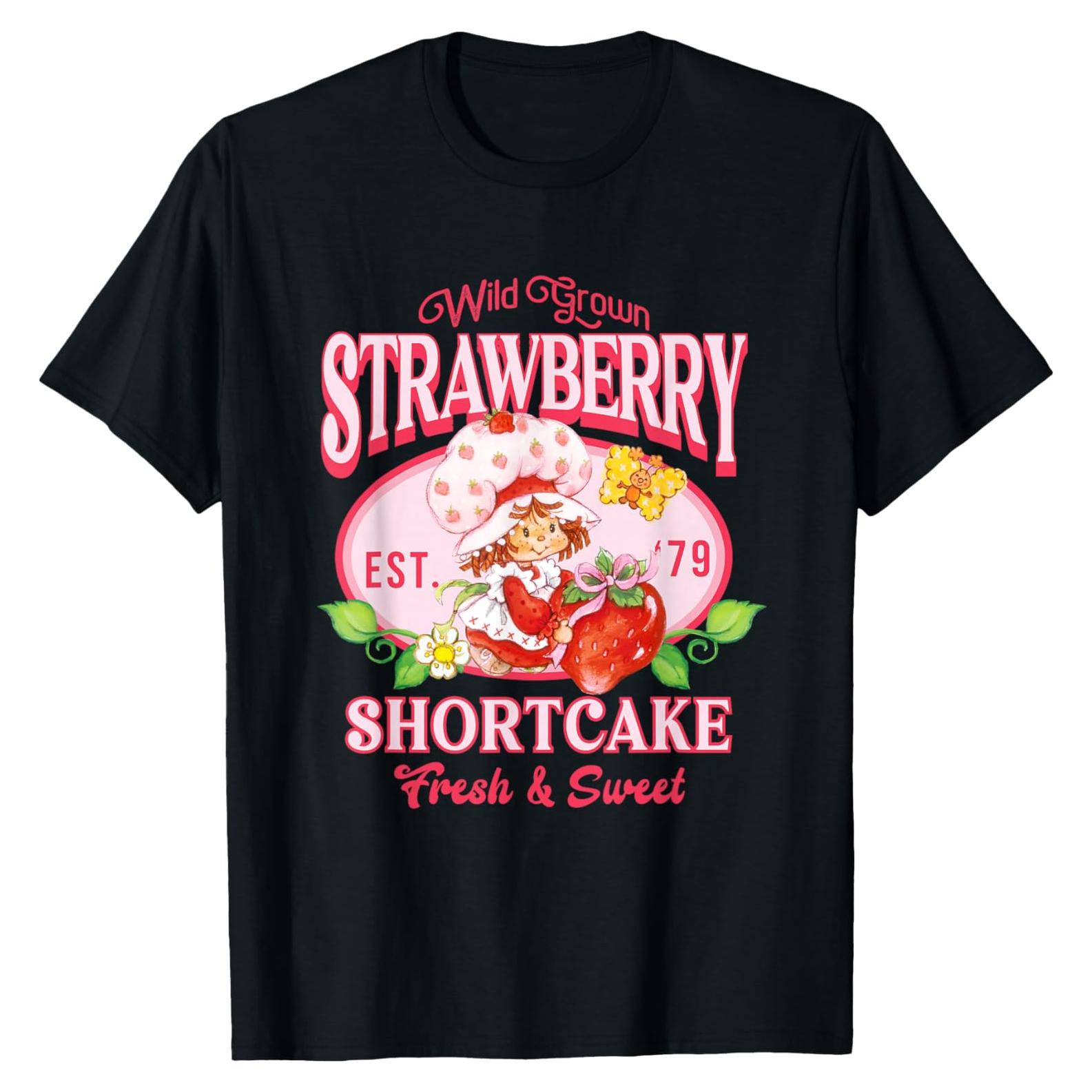 Camiseta Vintage Fresa Shortcake Oficial para Hombre 136g