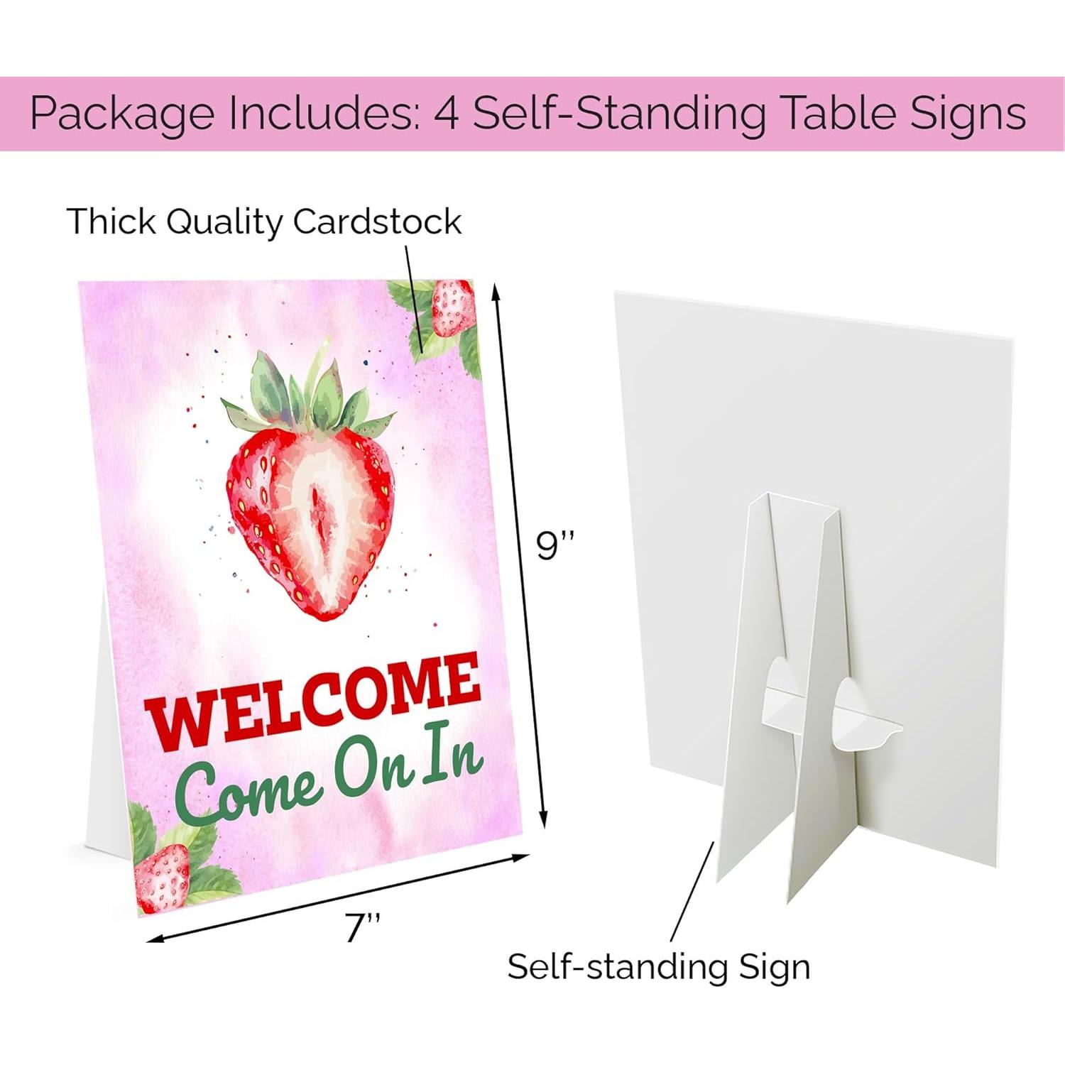 80 Piezas Decoraciones de Cumpleaños Fresa - Bella y Bentley