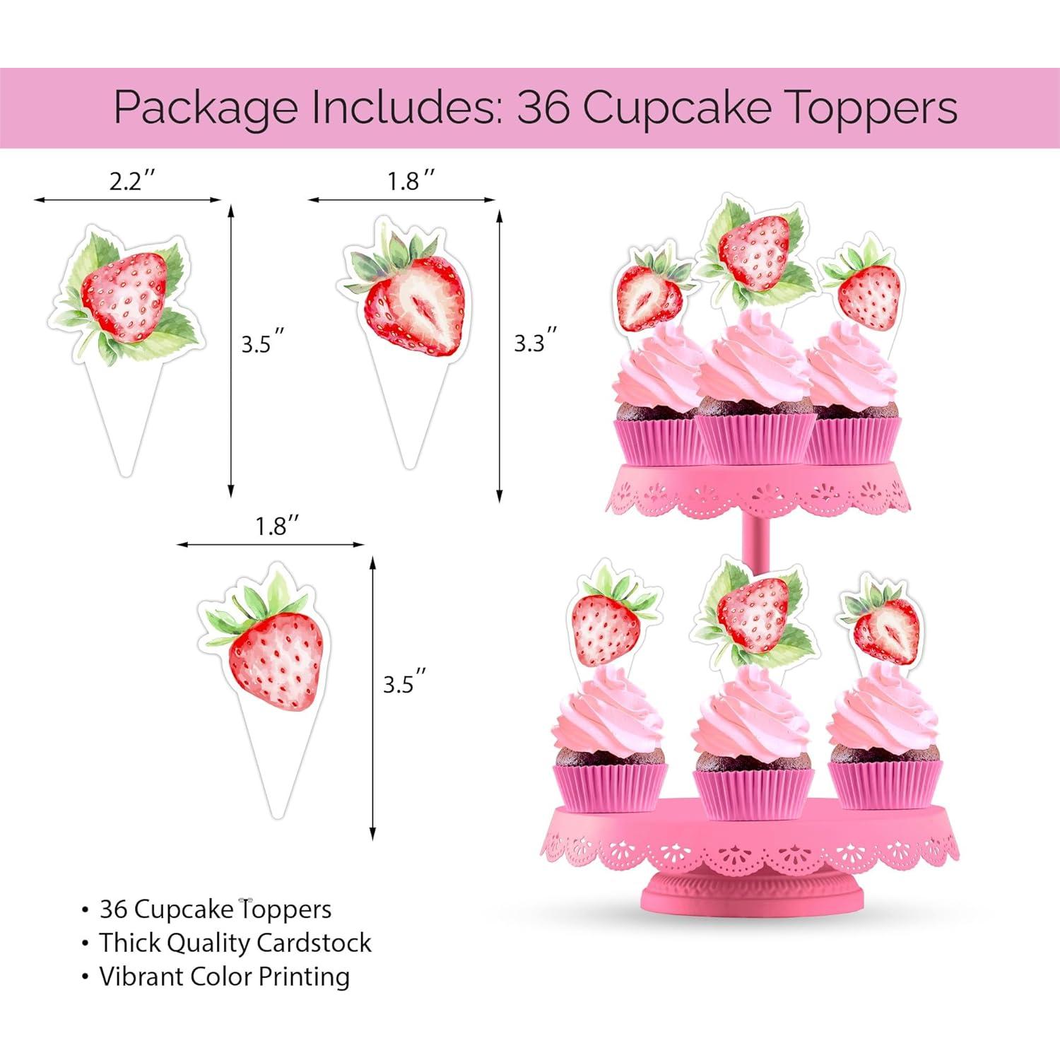 80 Piezas Decoraciones de Cumpleaños Fresa - Bella y Bentley