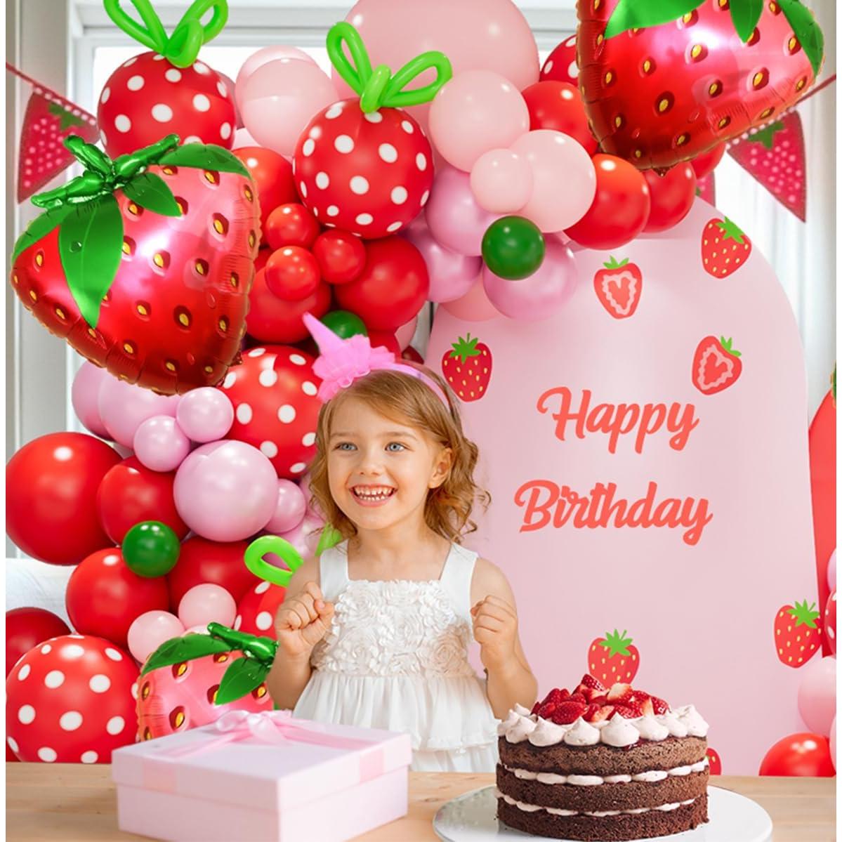 Kit Arco de Globos de Fresa Wecepar - 137 Piezas para Fiesta