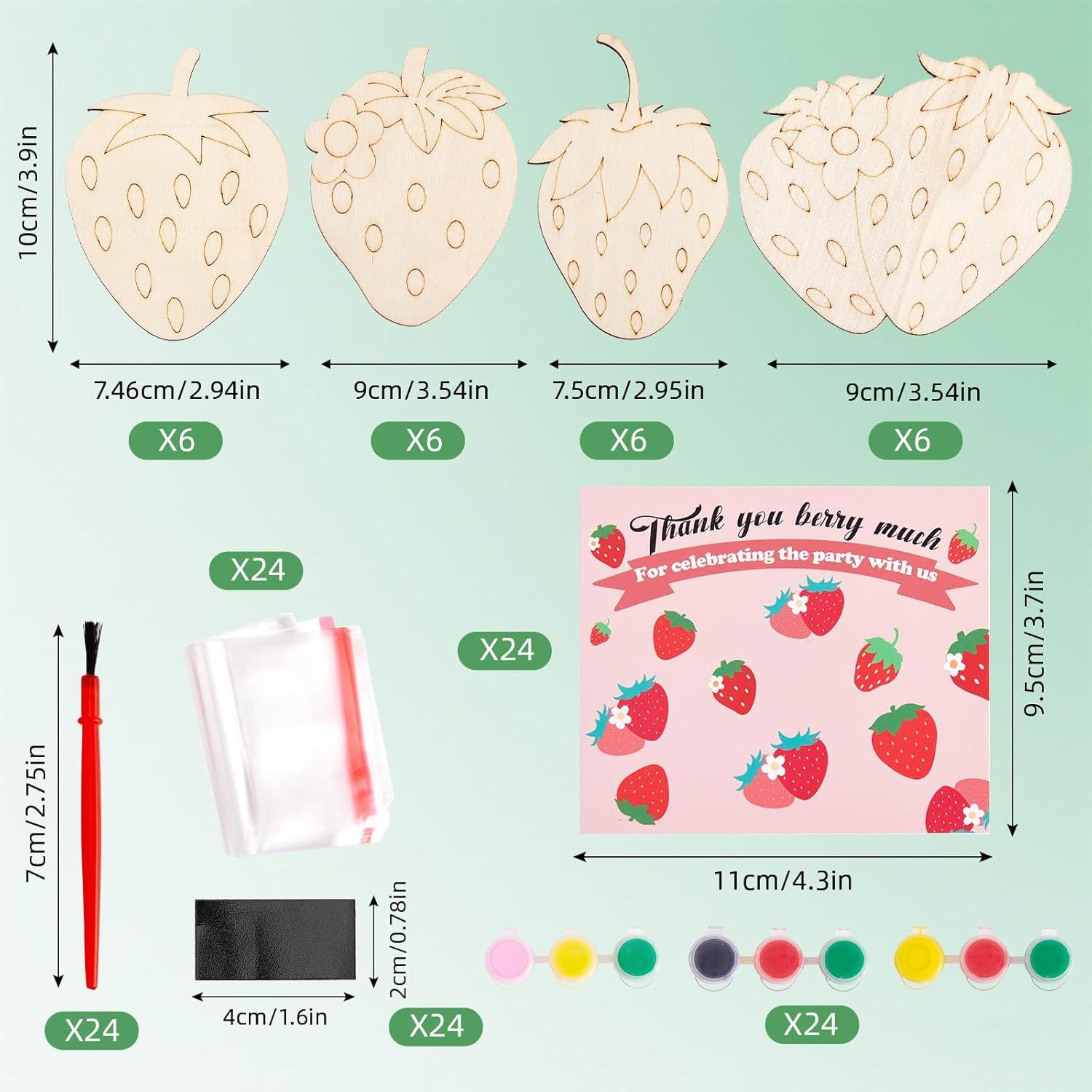 Conjunto de Decoraciones de Fiesta de Fresa Bafeil - 24 Piezas