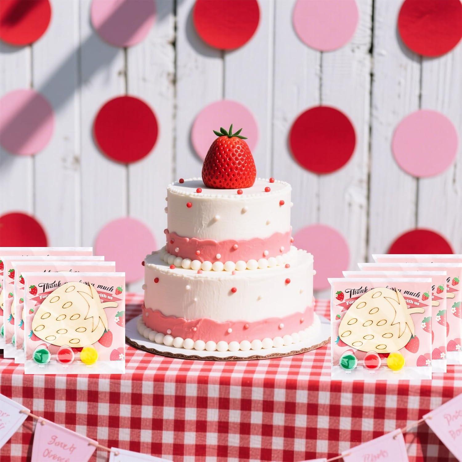 Conjunto de Decoraciones de Fiesta de Fresa Bafeil - 24 Piezas