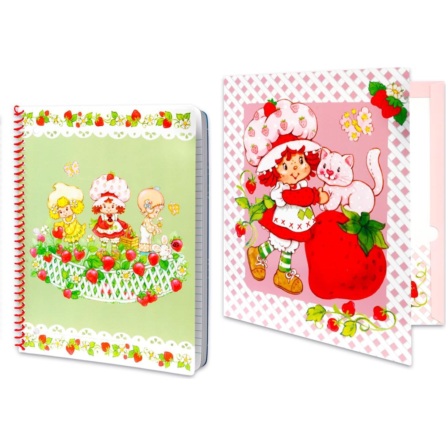 Conjunto Escolar Strawberry Shortcake - Carpeta, Cuaderno, Lápices y Más