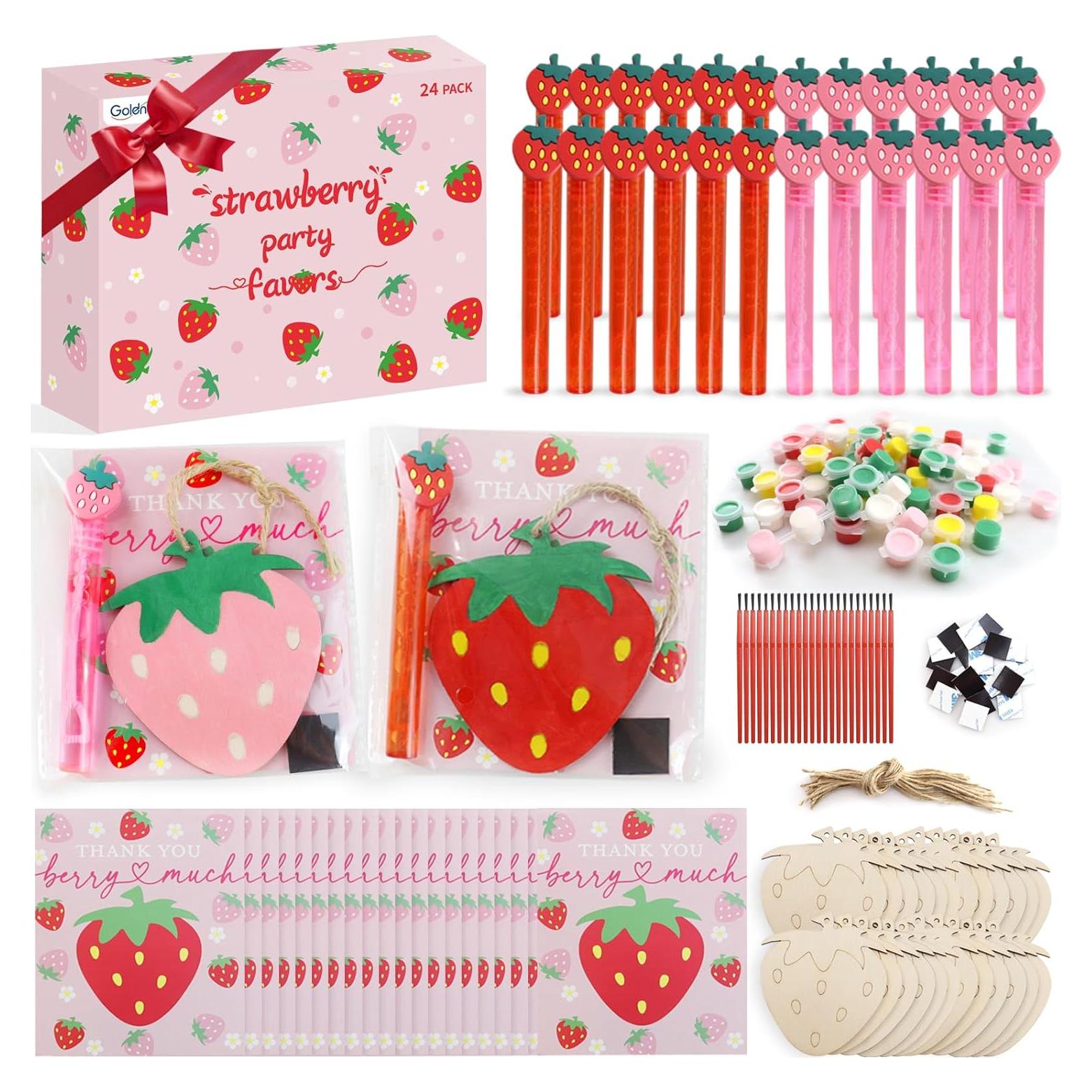 Kit de Fiesta de Fresa Goldentime - 24 Suministros para Niños