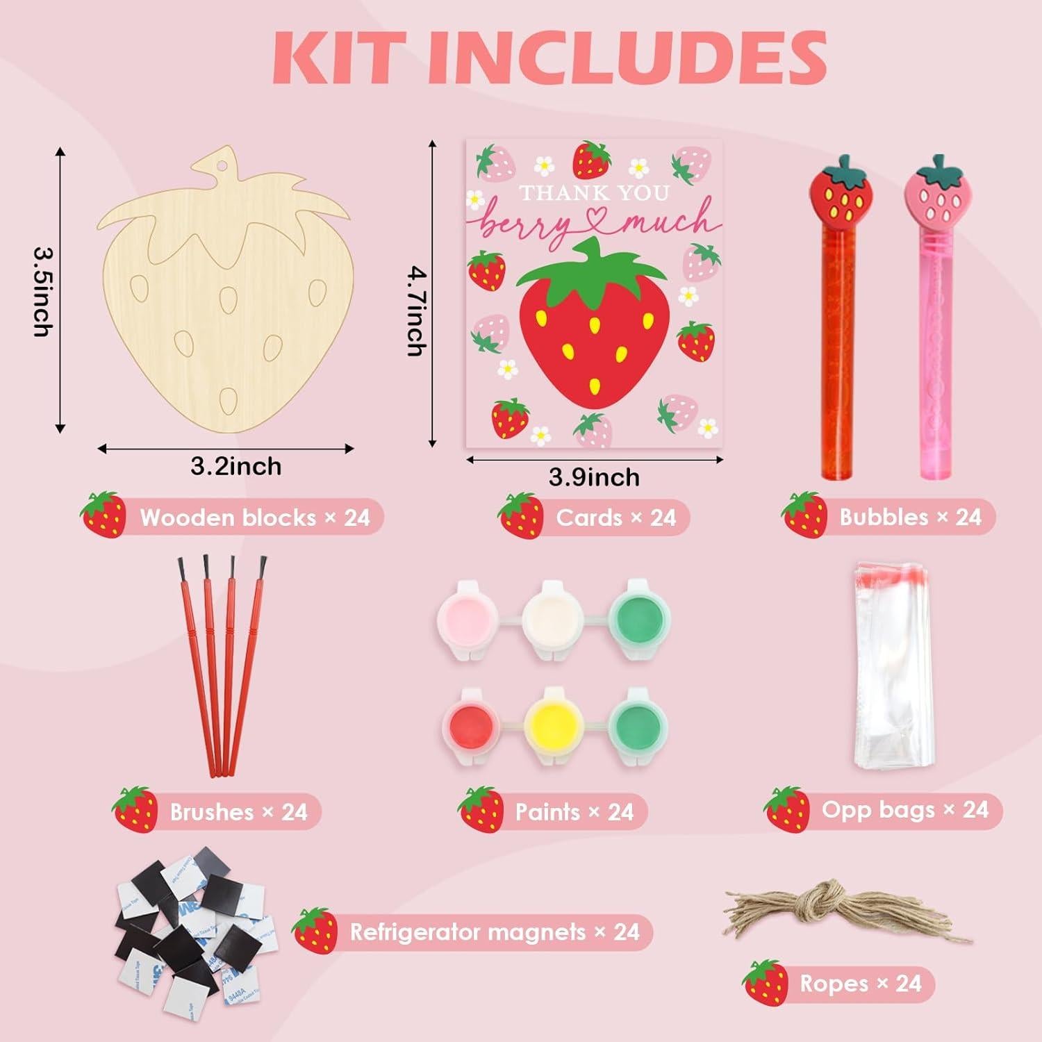 Kit de Fiesta de Fresa Goldentime - 24 Suministros para Niños