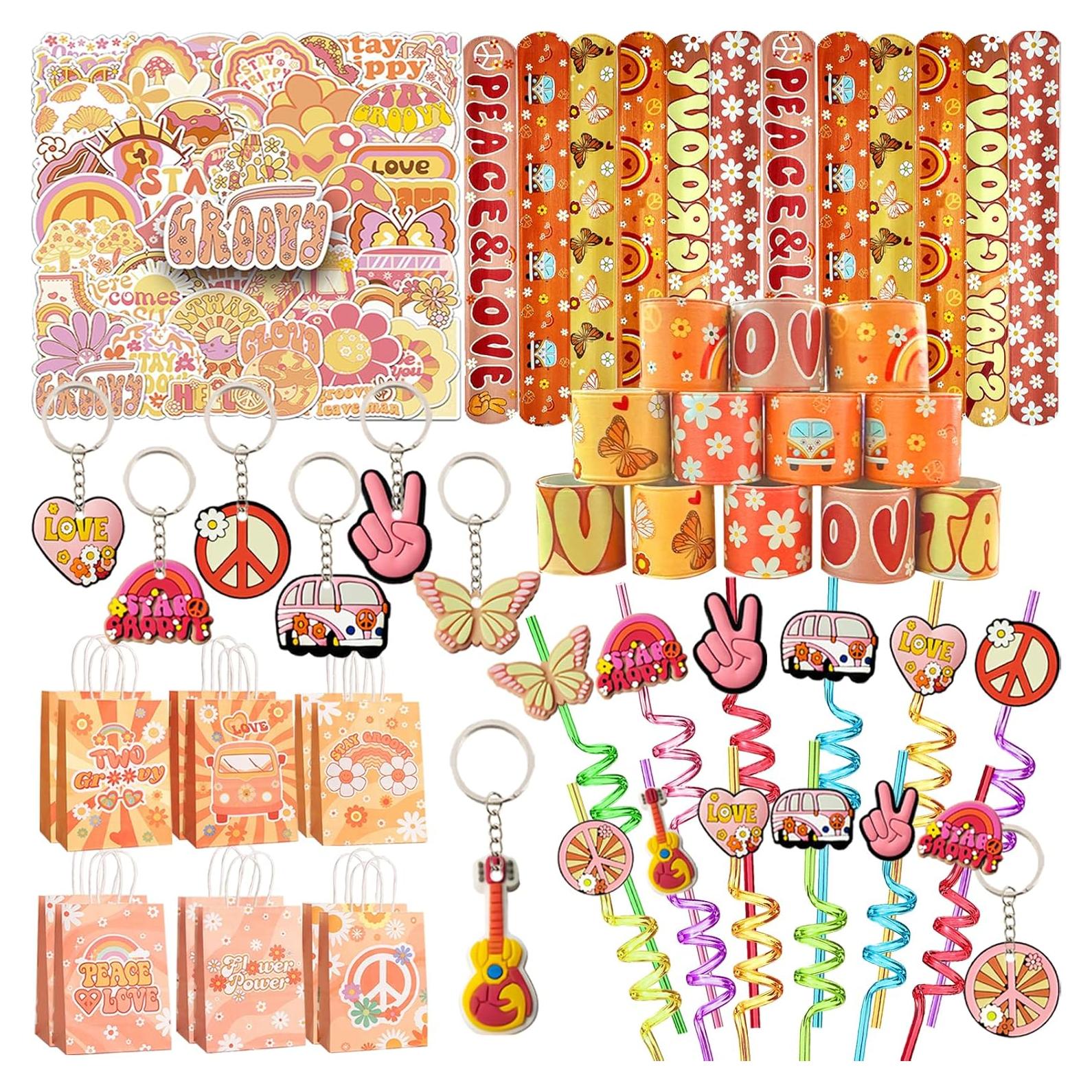 Set de 110PCS Favoritos de Fiesta Groovy Boho - Decoraciones Retro