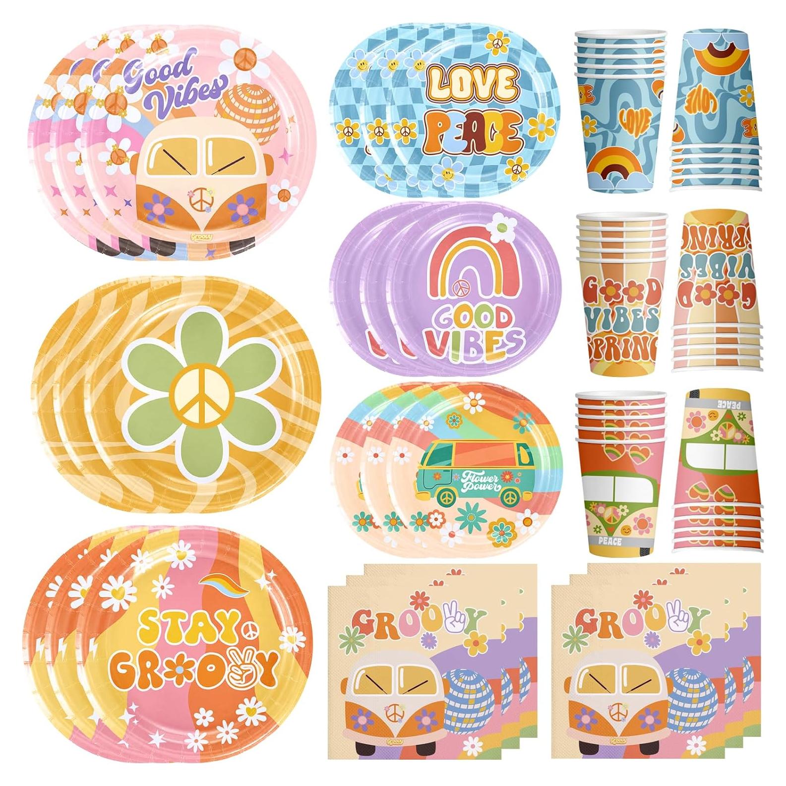 Juego de Vajilla para Fiesta Boho QICI 120 Piezas Cumpleaños