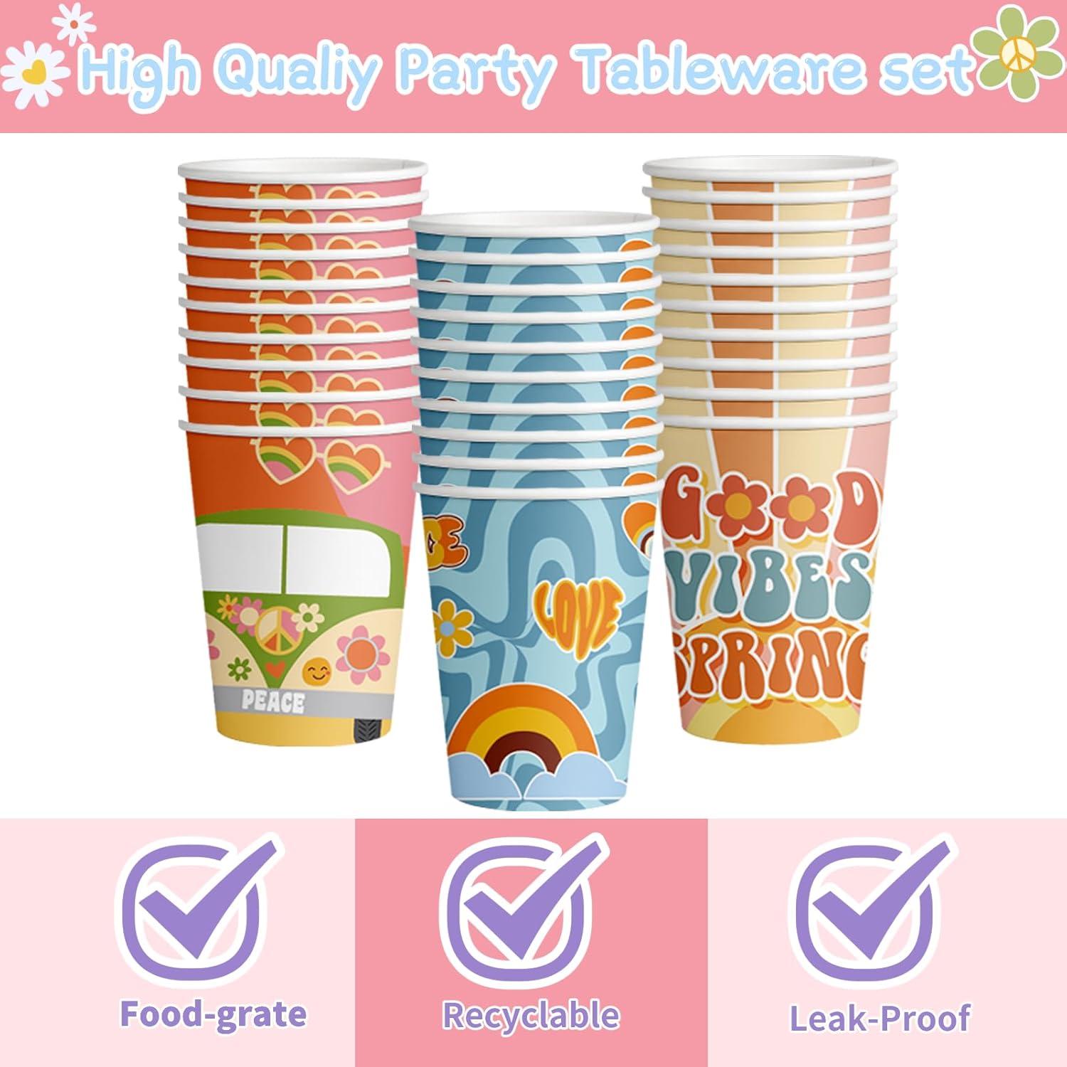 Juego de Vajilla para Fiesta Boho QICI 120 Piezas Cumpleaños