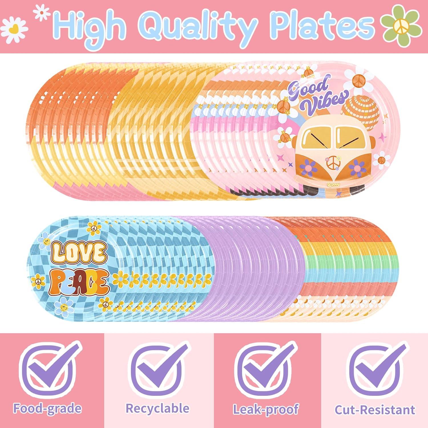 Juego de Vajilla para Fiesta Boho QICI 120 Piezas Cumpleaños