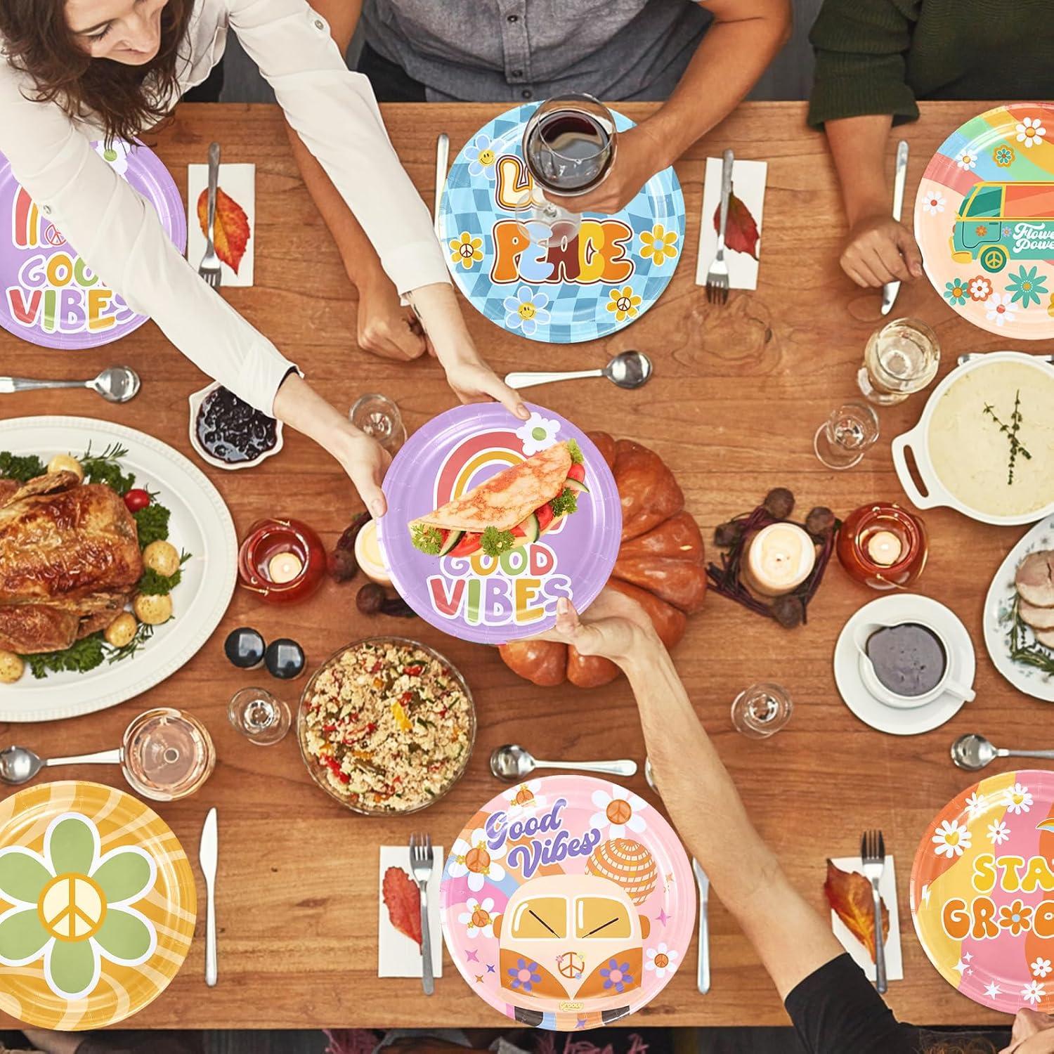 Juego de Vajilla para Fiesta Boho QICI 120 Piezas Cumpleaños