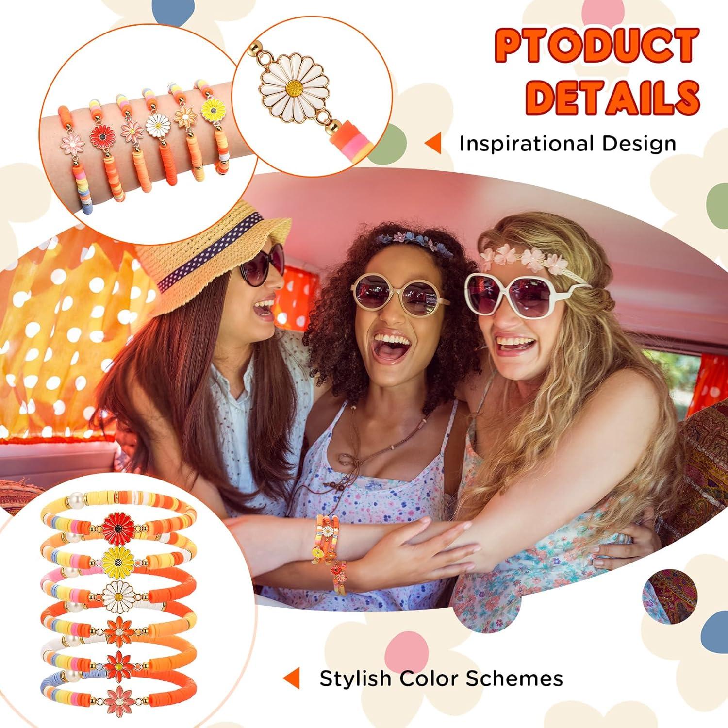 Conjunto de 24 Pulseras Groovy Retro Landical para Fiesta