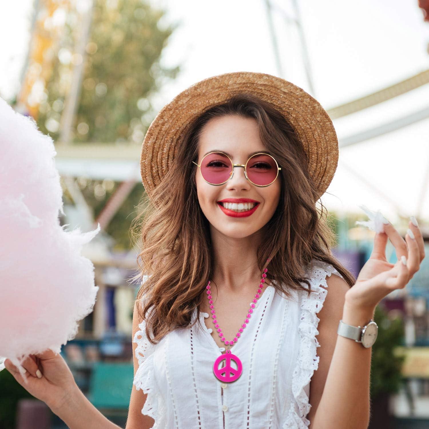 Conjunto de Accesorios Hippie Tatuo 3 Piezas Diadema Gafas Collar