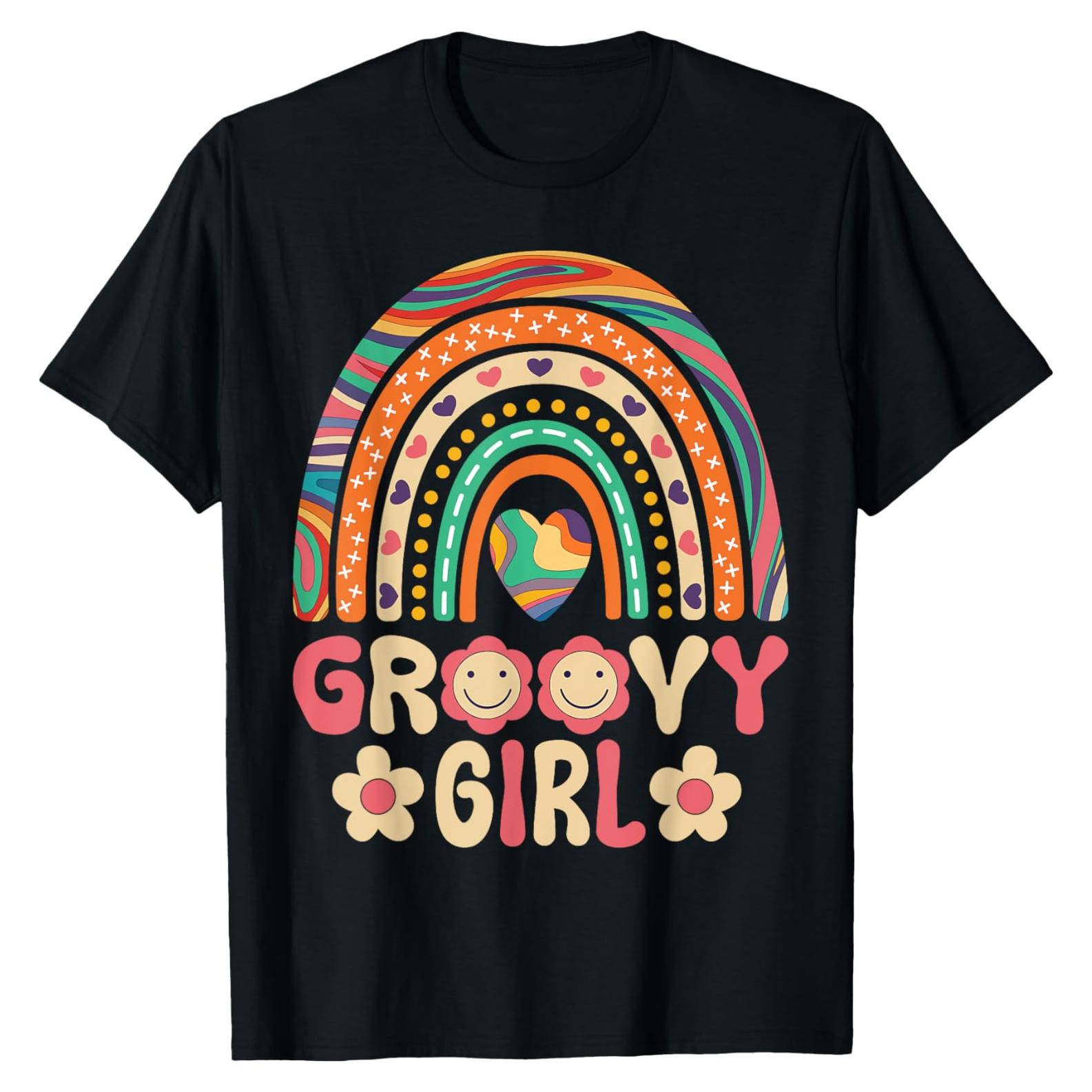 Disfraz Hippie Chica Groovy 60s/70s Ropa Retro Arcoíris