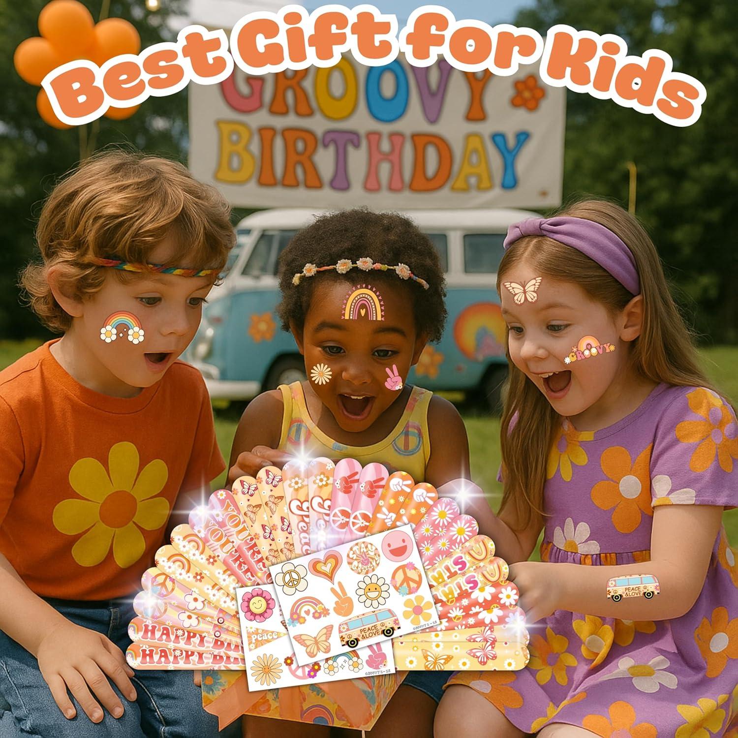 Juego de Fiesta Groovy 48PCS - Tatuajes y Pulseras para Niños