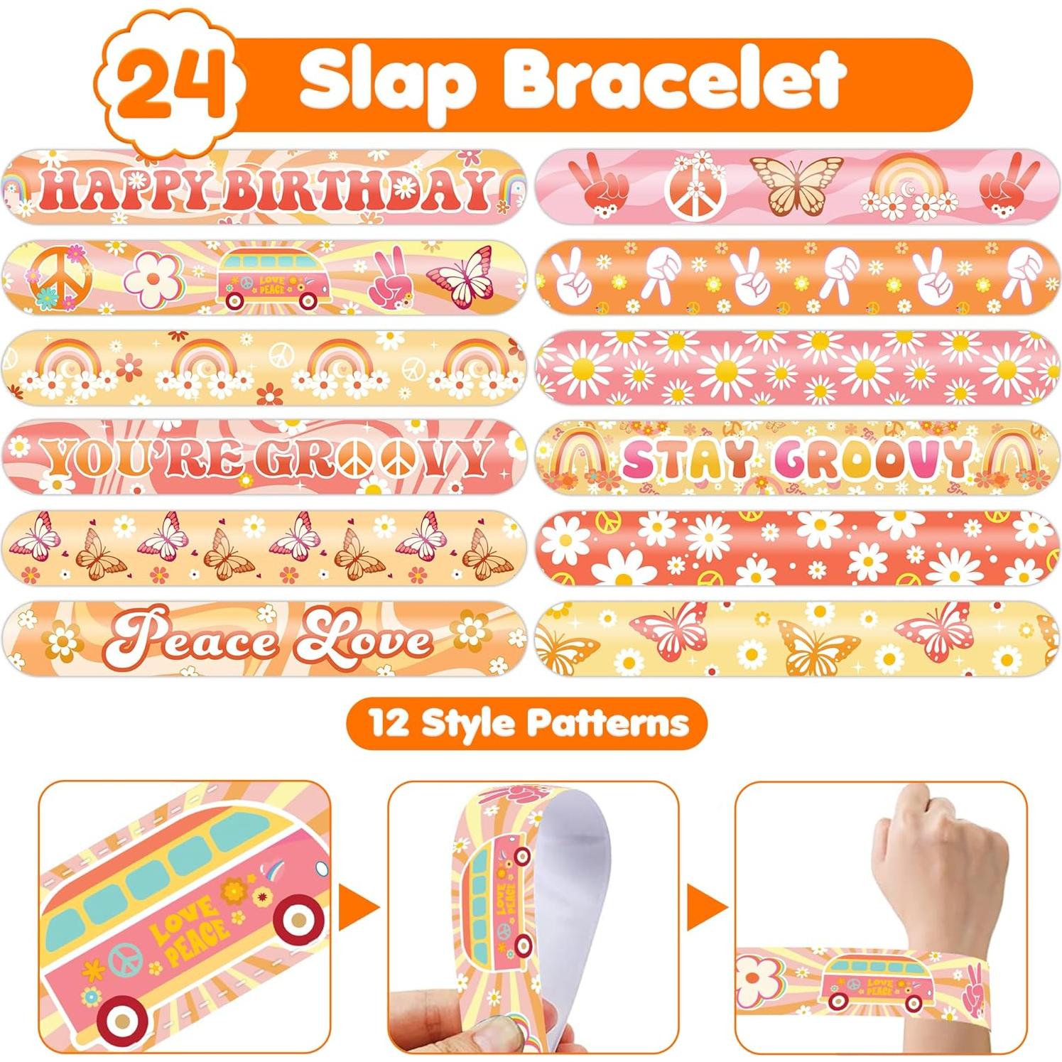 Juego de Fiesta Groovy 48PCS - Tatuajes y Pulseras para Niños