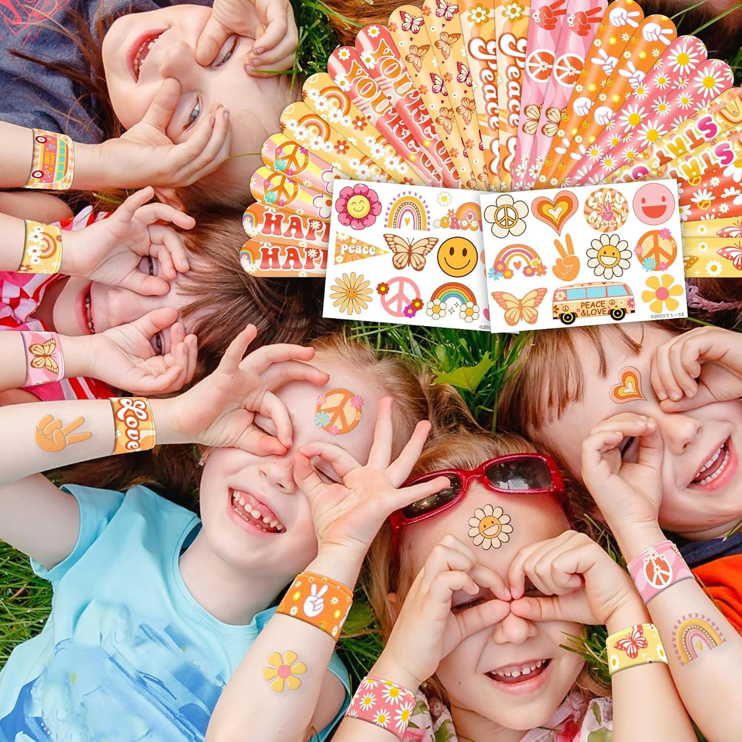 Juego de Fiesta Groovy 48PCS - Tatuajes y Pulseras para Niños
