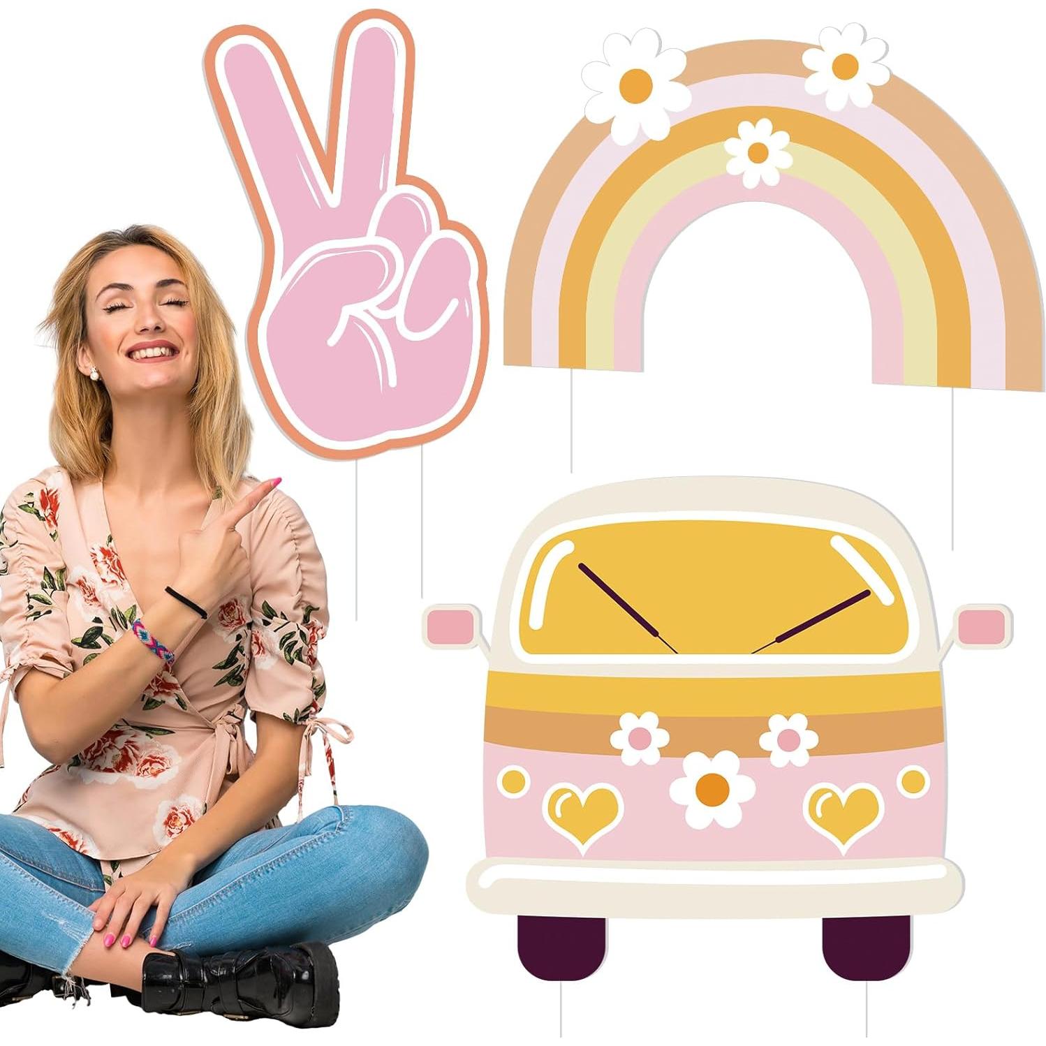 Soulchen 3 Piezas Decoraciones Retro Hippie para Fiesta