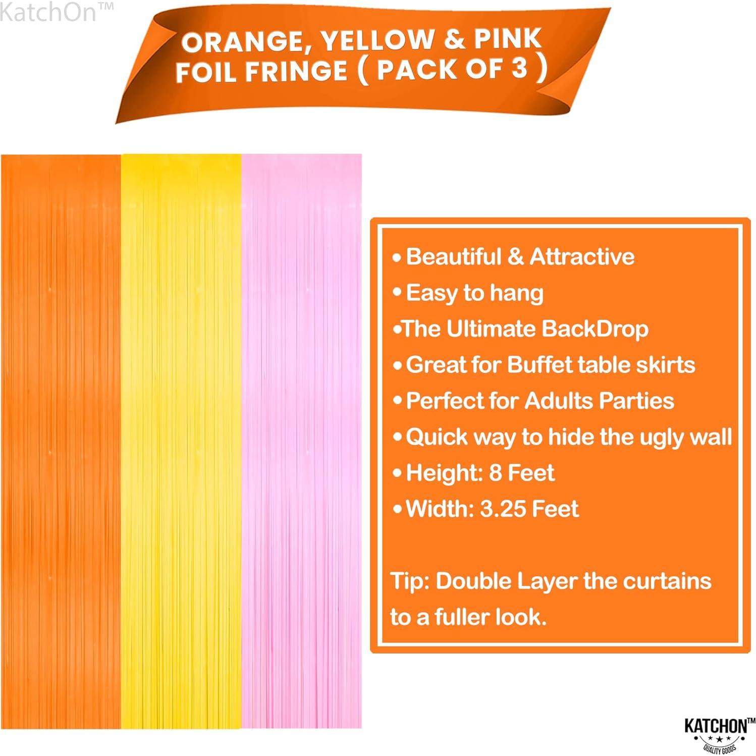 Fondo de Flecos KatchOn 3 Piezas Naranja Rosa Amarillo 0.99x2.44m
