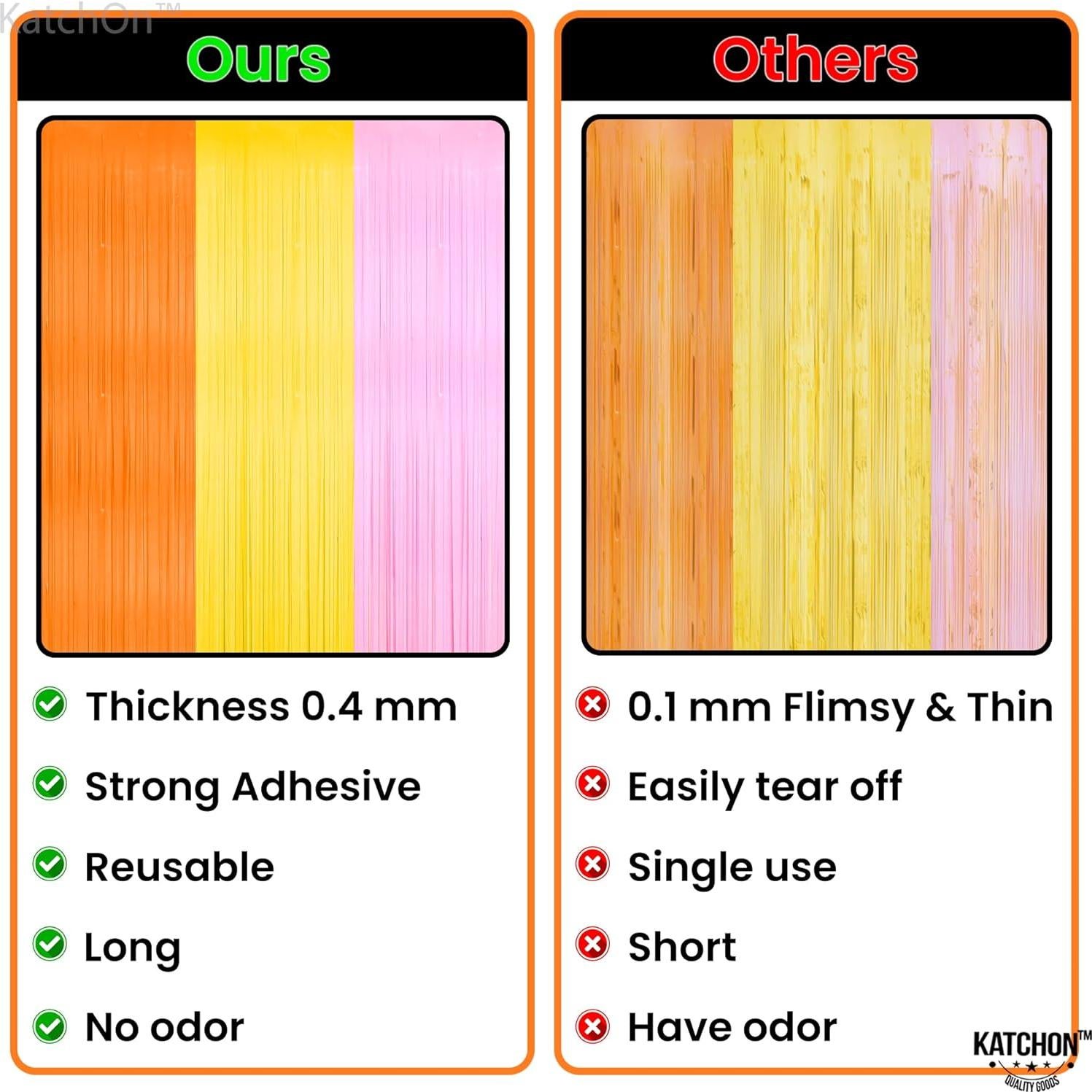 Fondo de Flecos KatchOn 3 Piezas Naranja Rosa Amarillo 0.99x2.44m