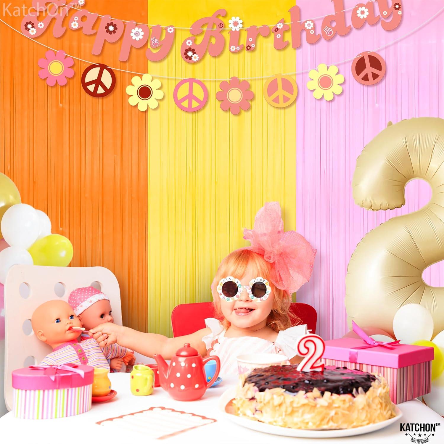 Fondo de Flecos KatchOn 3 Piezas Naranja Rosa Amarillo 0.99x2.44m