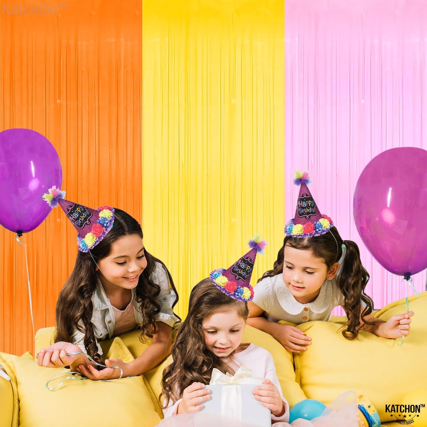 Fondo de Flecos KatchOn 3 Piezas Naranja Rosa Amarillo 0.99x2.44m